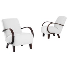 1950s Mid-Century Czech Bentwood Armchairs, A Pair