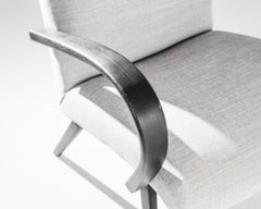 1950s Mid-Century Czech Grey Bentwood Armchairs, A Pair