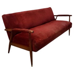 Vintage 1950's Mid-Century Danish Modern Walnut Sofa