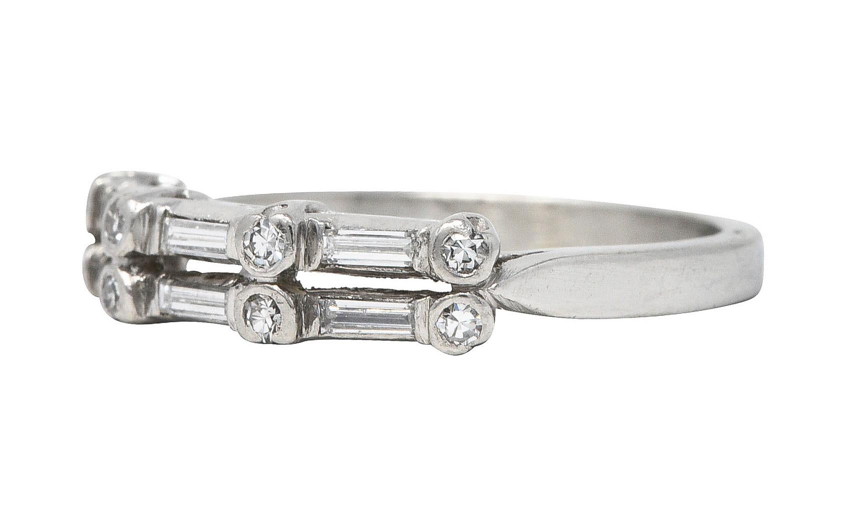 Women's or Men's 1950's Mid-Century Diamond Platinum Anniversary Band Ring