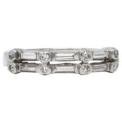 1950's Mid-Century Diamond Platinum Anniversary Band Ring