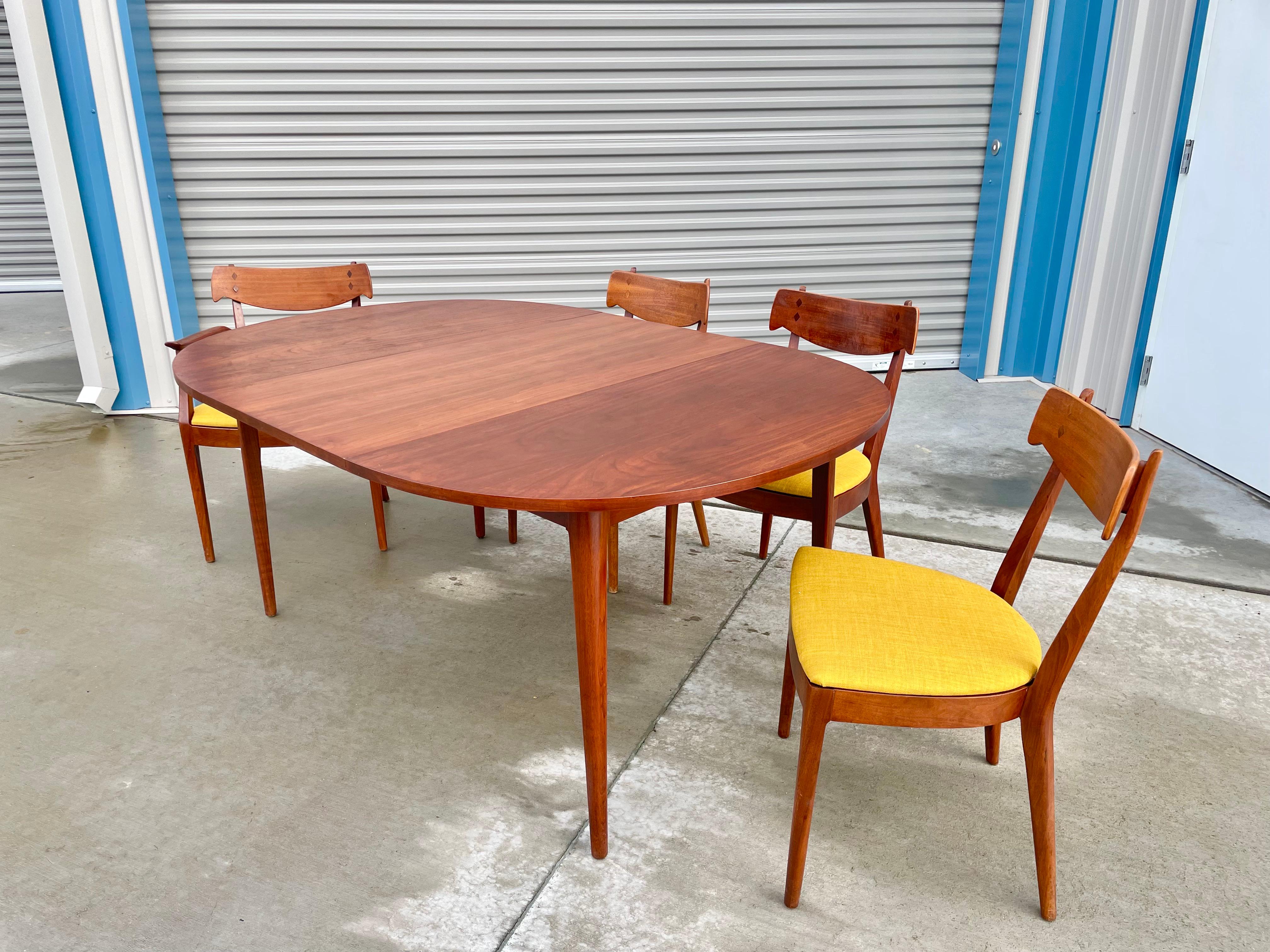 1950s Midcentury Dining Room Set by Kipp Stewart for Drexel - Set of 5 In Good Condition In North Hollywood, CA