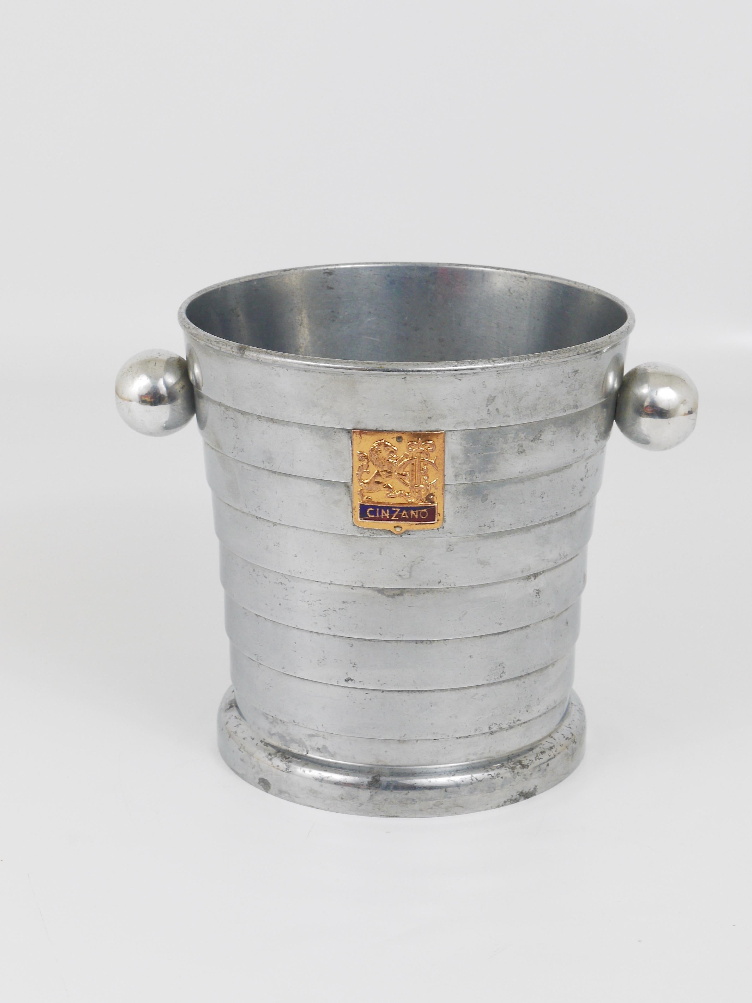 20th Century 1950s Mid-Century Enameled Cinzano Bottle Cooler Ice Bucket, Italy, 1950s