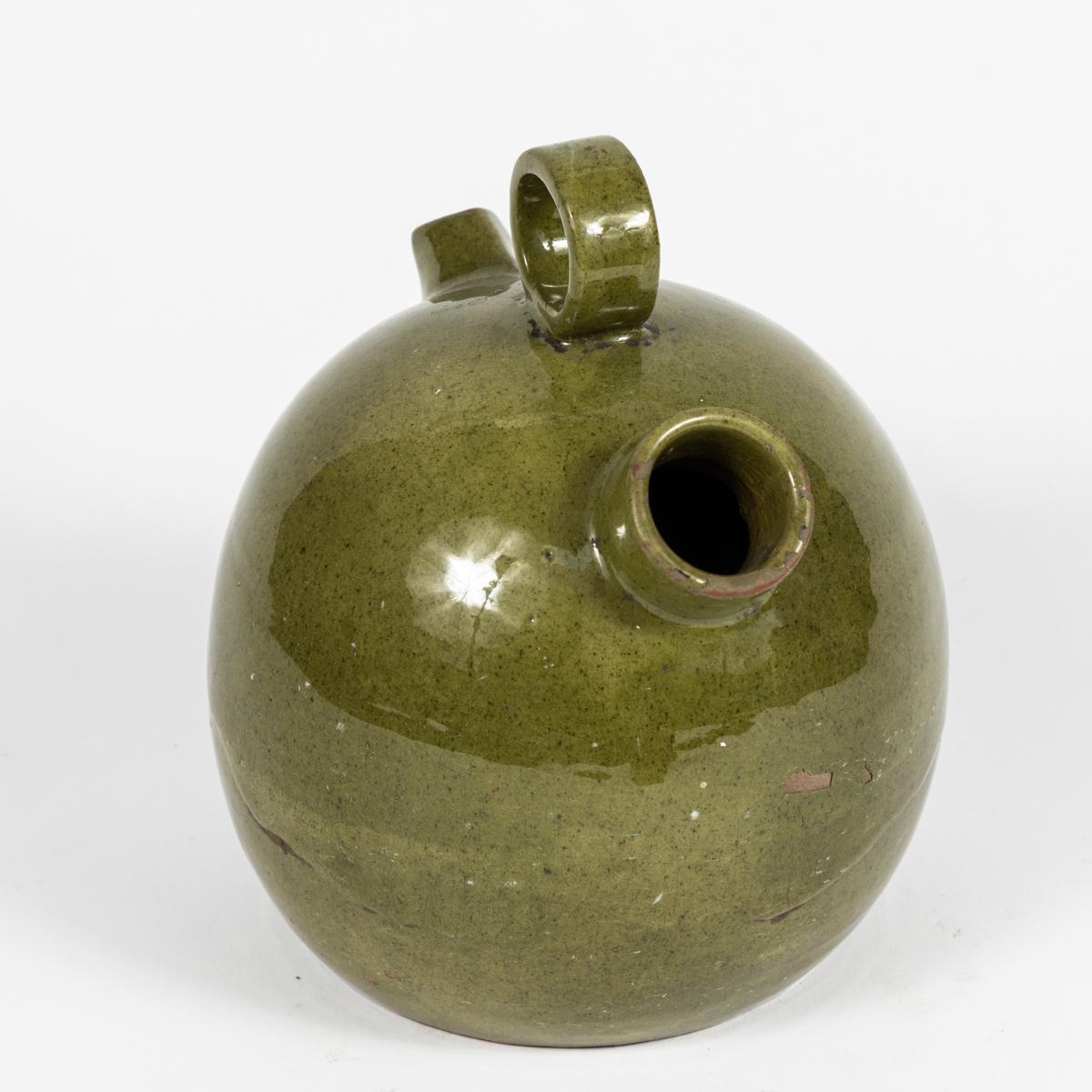 Mid-Century Modern Mid Century English Green Glazed Vase or Pot