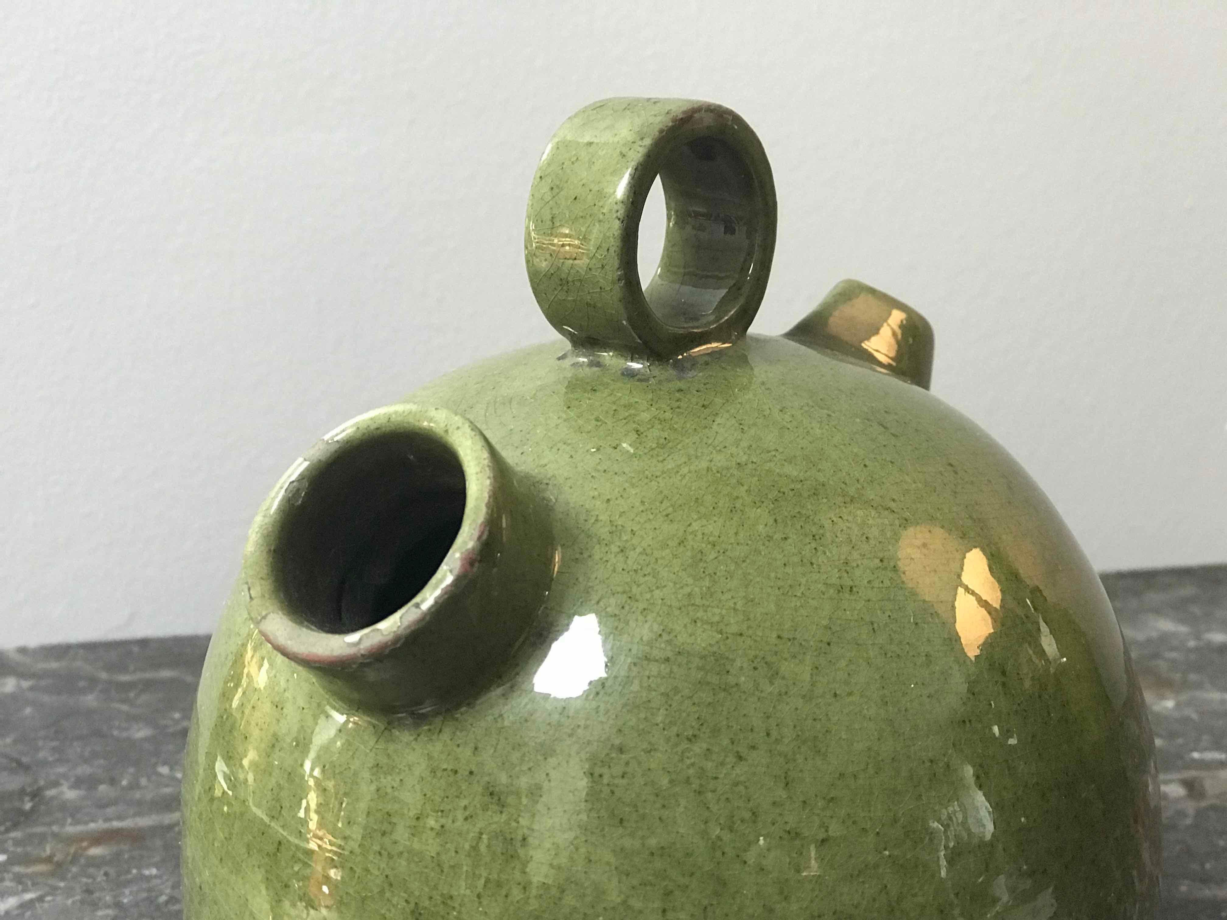 20th Century 1950s Mid-Century English Green Glazed Vase or Pot