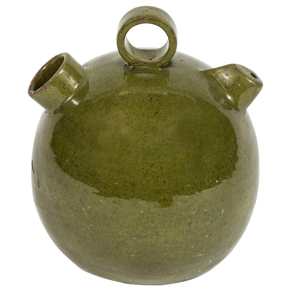 Mid Century English Green Glazed Vase or Pot