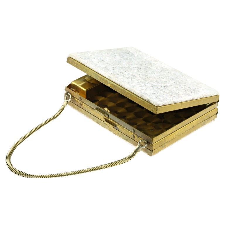 1950s Mid-Century Evans Wristlet Compact and Cigarette Case with Mother of  Pearl For Sale at 1stDibs