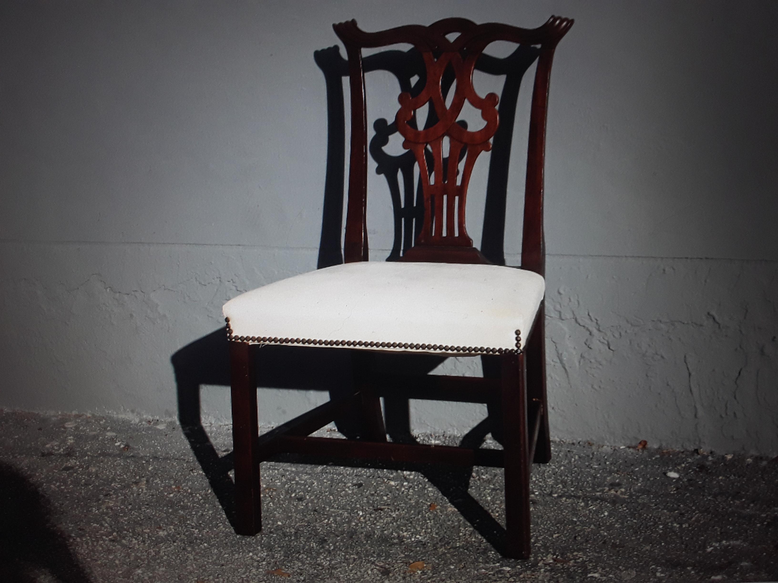1950's Mid Century Expertly Carved Chippendale style Accent/ Side Chair For Sale 5