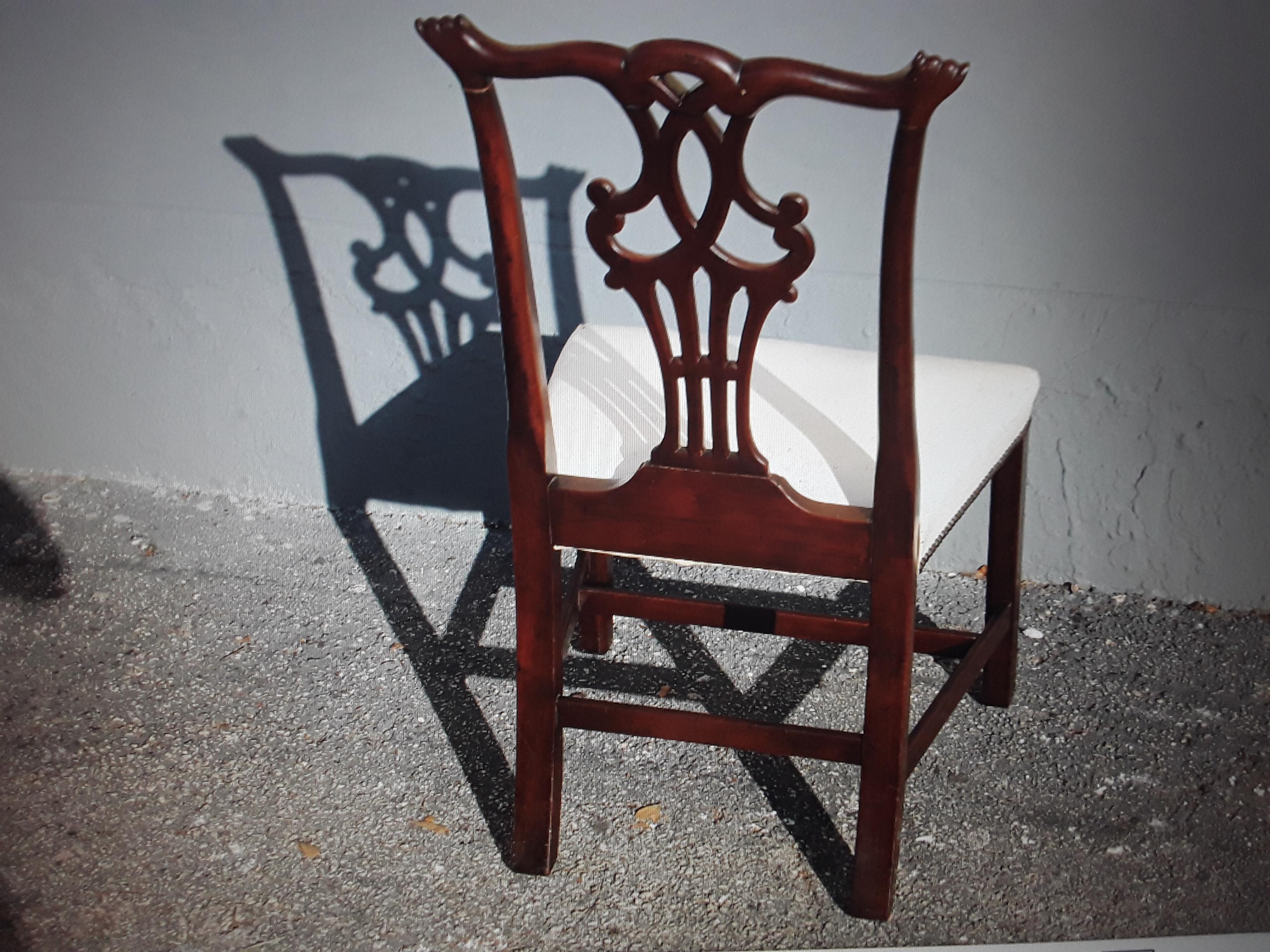 Mid-Century Modern 1950's Mid Century Expertly Carved Chippendale style Accent/ Side Chair For Sale