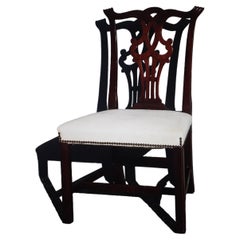 1950's Mid Century Fachmännisch geschnitzt Chippendale Stil Accent / Side Chair