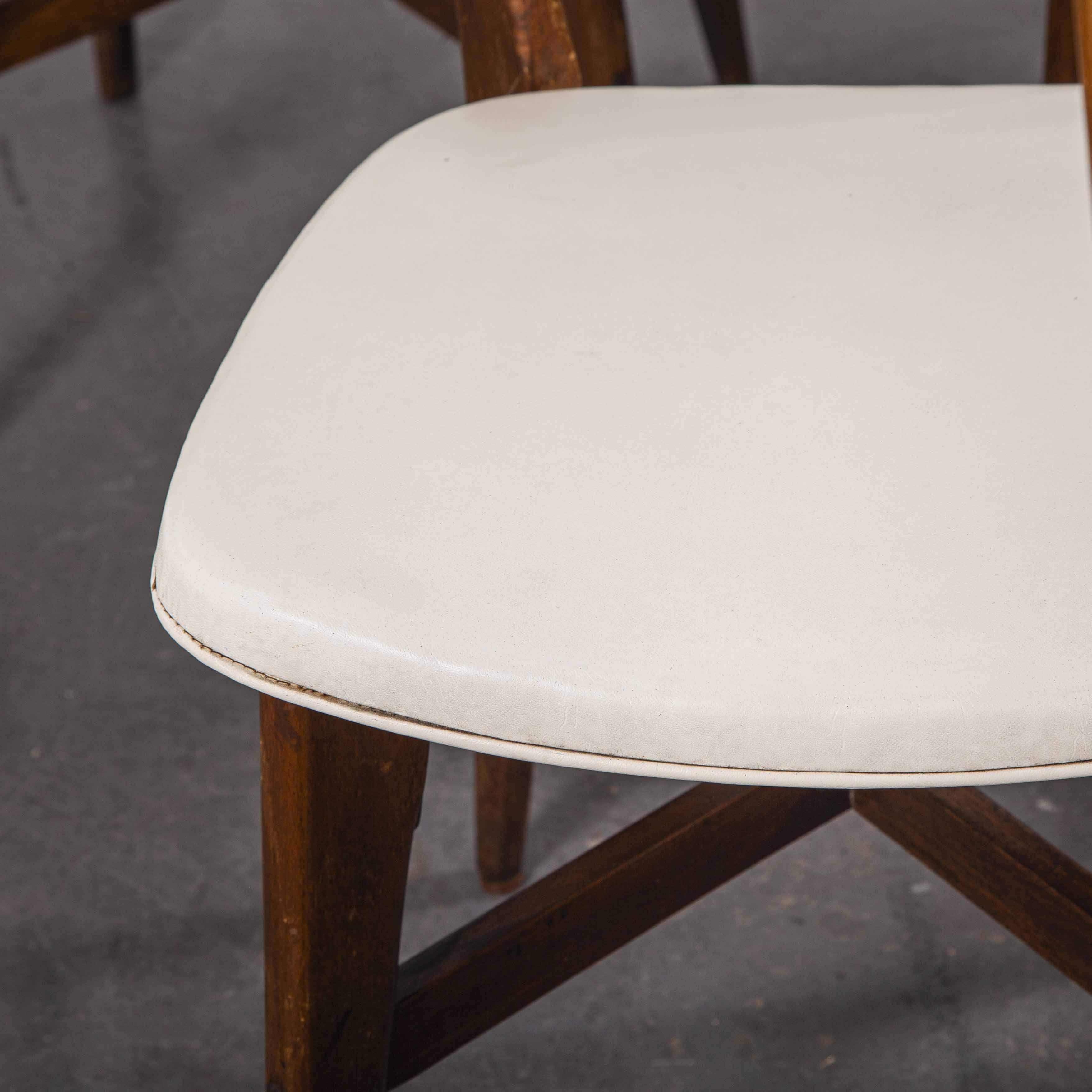1950s Midcentury French Upholstered Dining Chairs, Set of Six 3