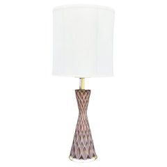 1950s Mid-Century Gerald Thurston for Lightolier 'Honeycomb' Ceramic Table Lamp