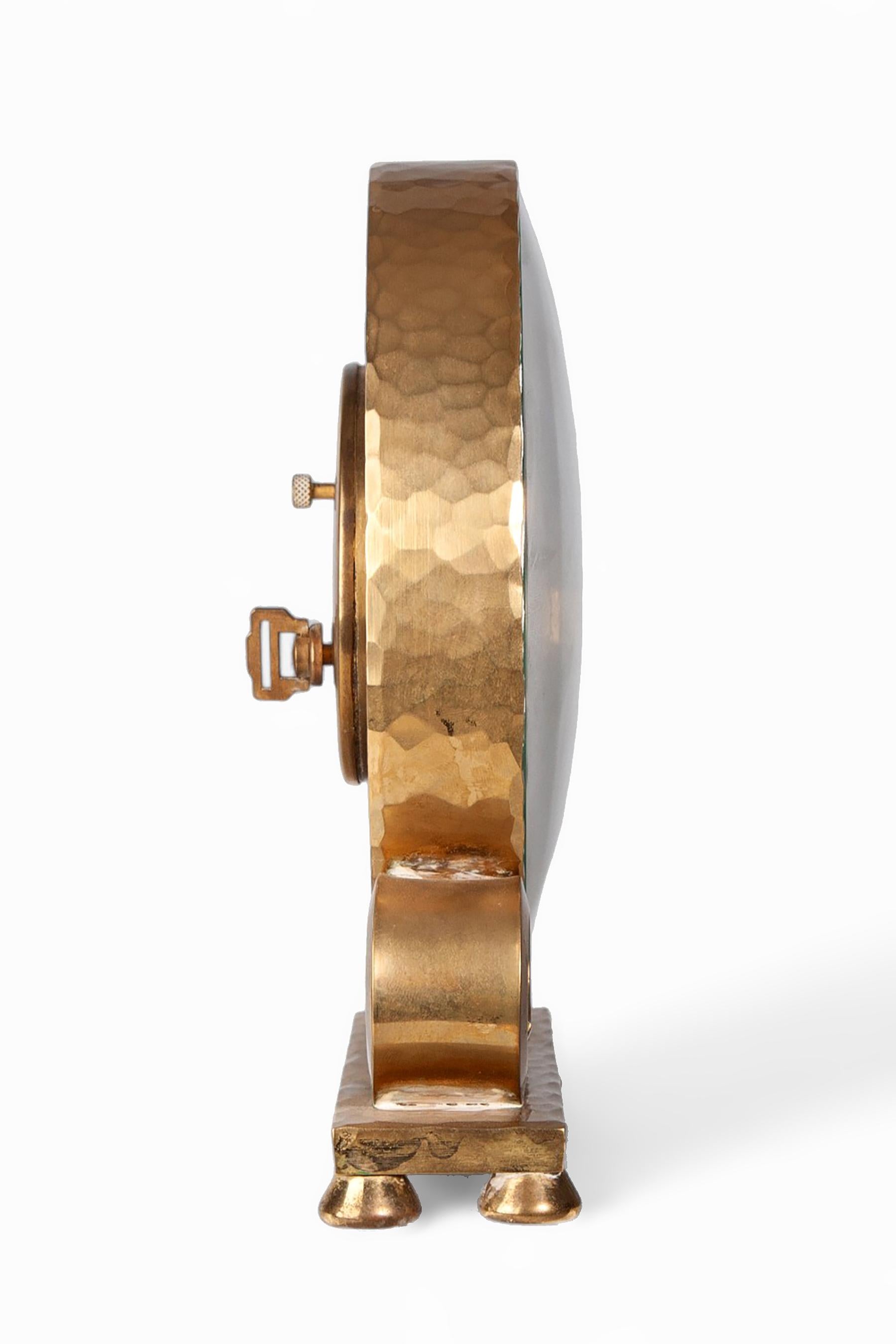 Mid-Century Modern 1950s Mid-Century Gilt Bronze 8-Days Movement Mantel Clock by Luxor, Switzerland