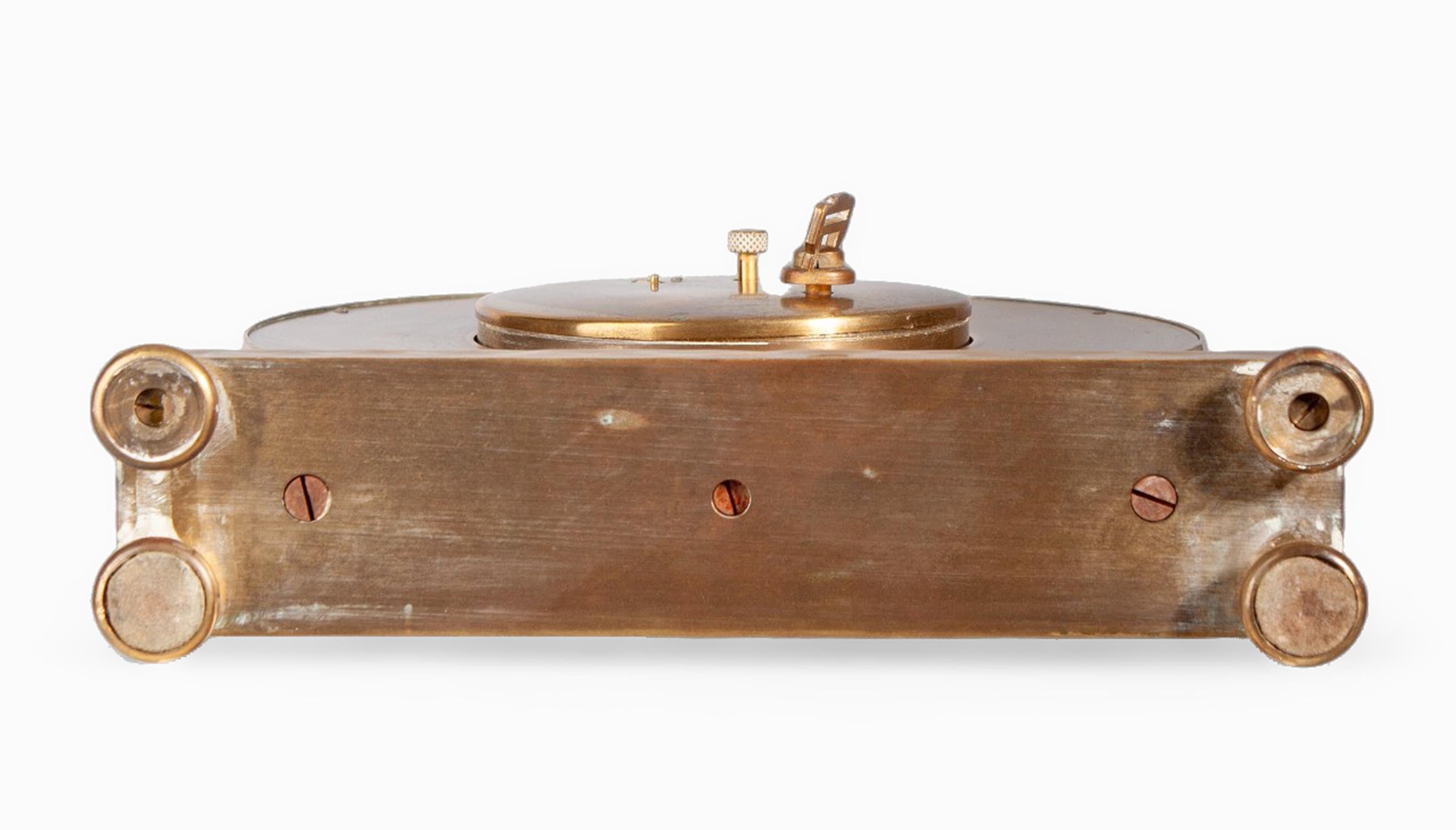 Mid-20th Century 1950s Mid-Century Gilt Bronze 8-Days Movement Mantel Clock by Luxor, Switzerland