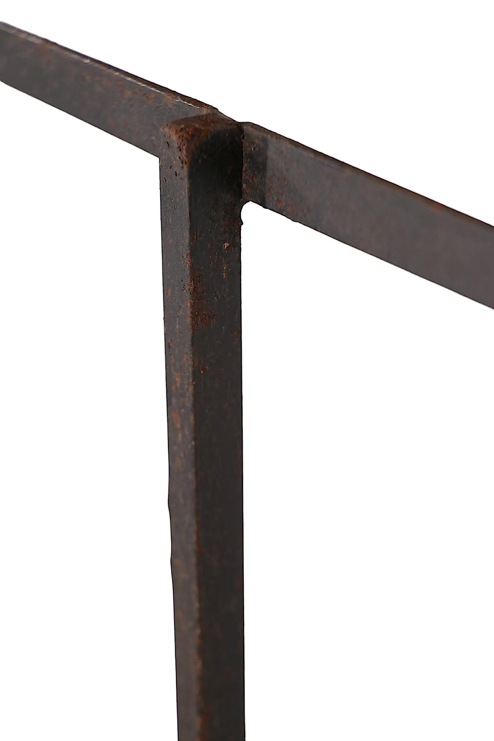 1950's Mid Century Glass and Iron Display Shelf Unit after Weinberg For Sale 6