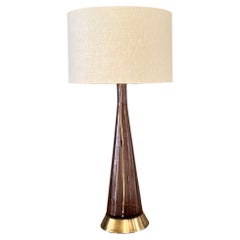 1950's Mid Century  Glass Table Lamp by Murano in Purple