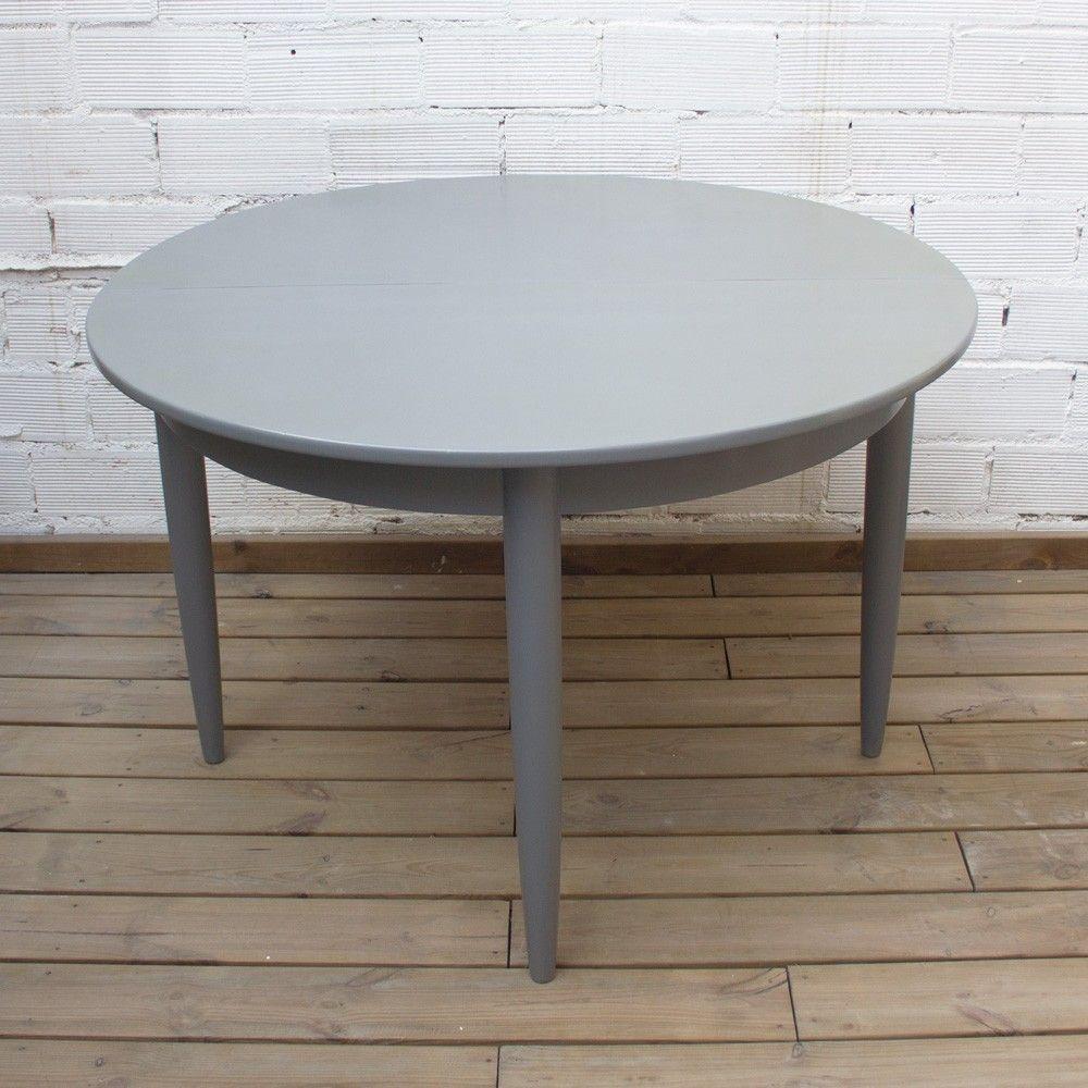 Mid-Century Modern 1950s Midcentury Grey Extendable Dining Table For Sale