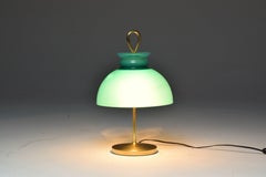 1950s Midcentury Ignazio Gardella Turquoise Brass Table Lamp