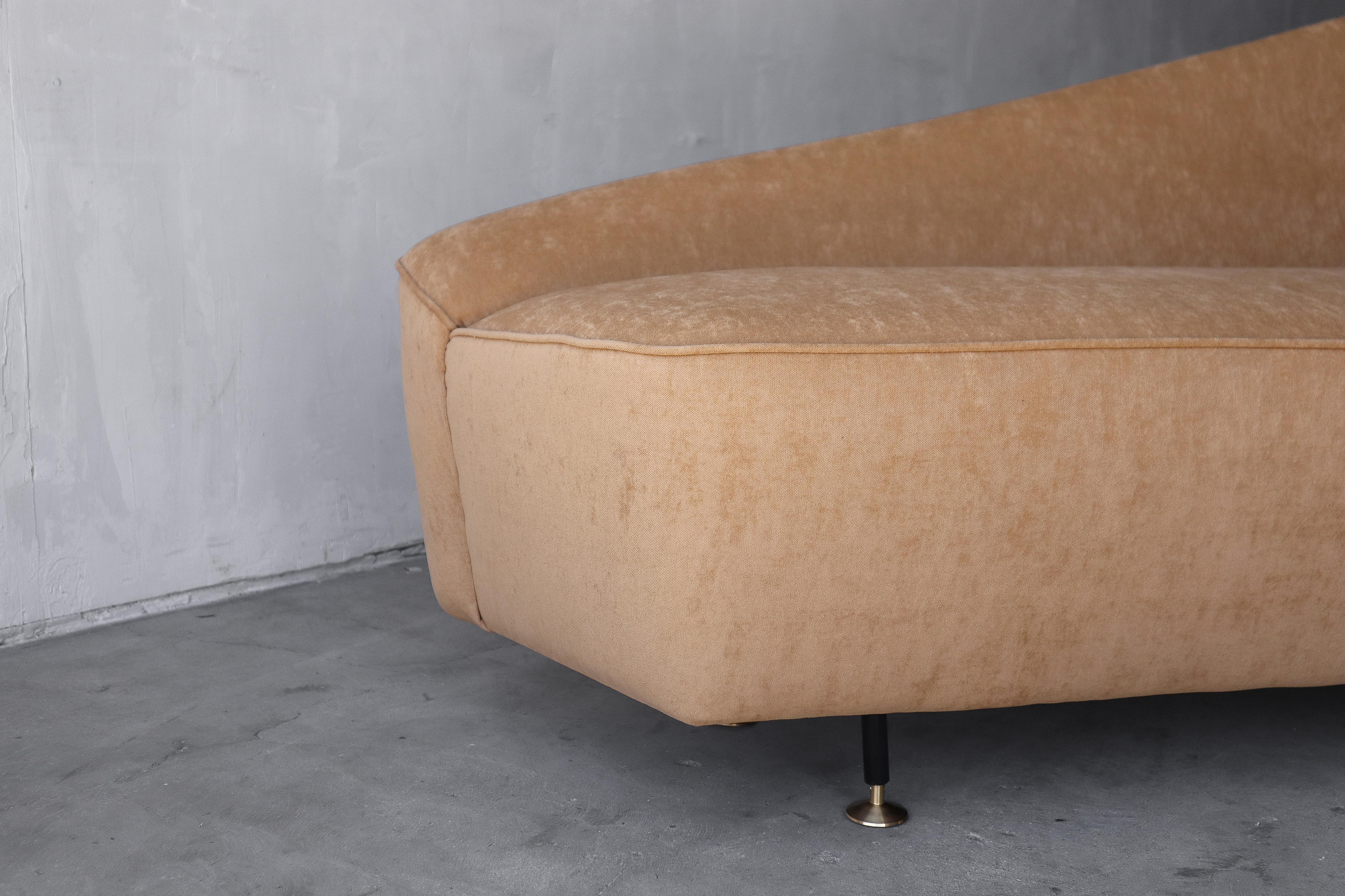 1950's Mid Century Italian Angled Sofa For Sale 4