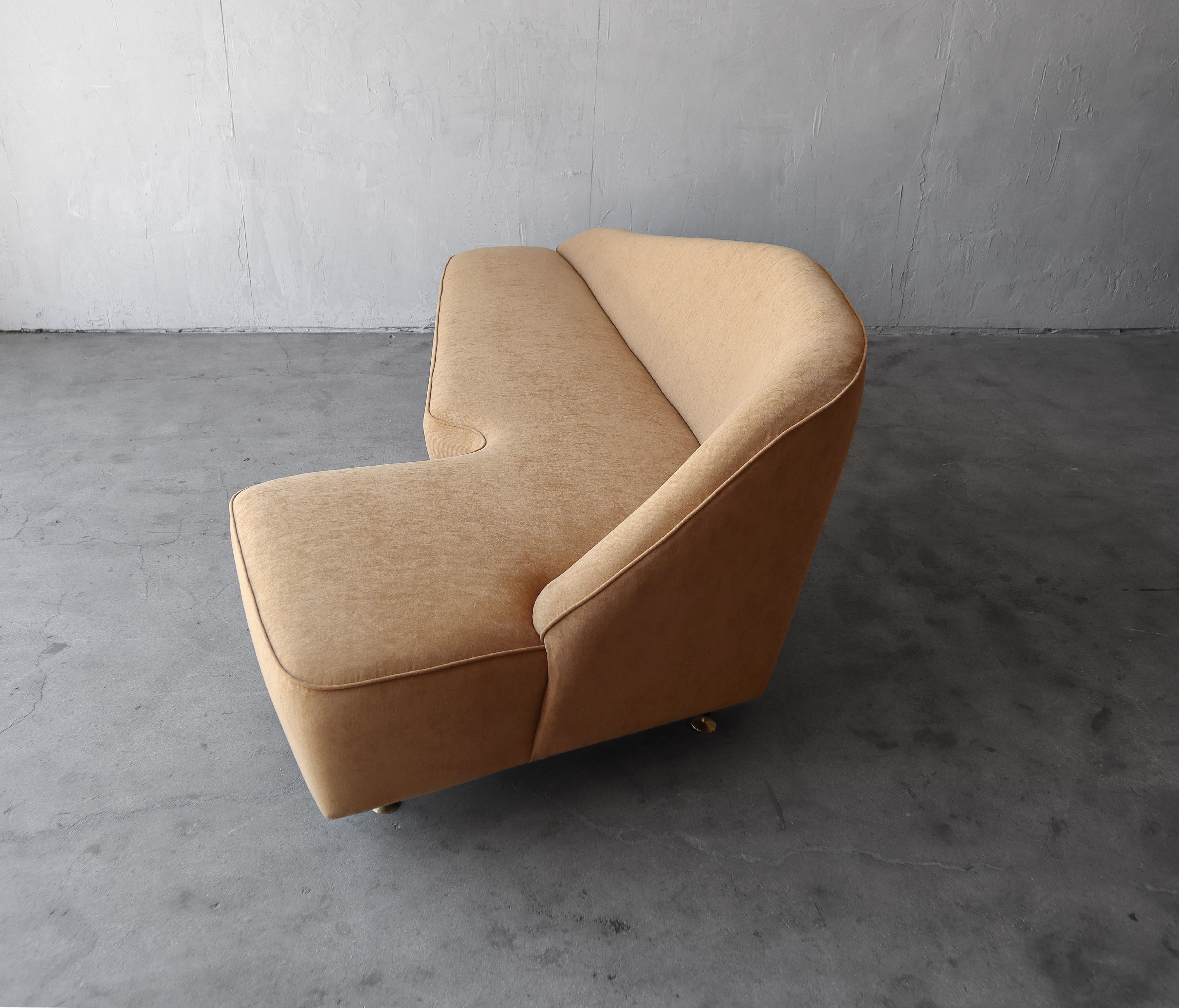 20th Century 1950's Mid Century Italian Angled Sofa For Sale