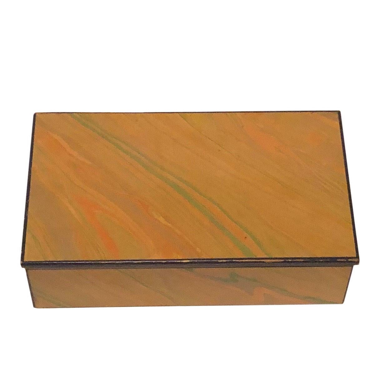 Signed mid-century signed by the artist, Alessandro Albrizzi box made and out of paper and wood. Italy, late 1950’s.