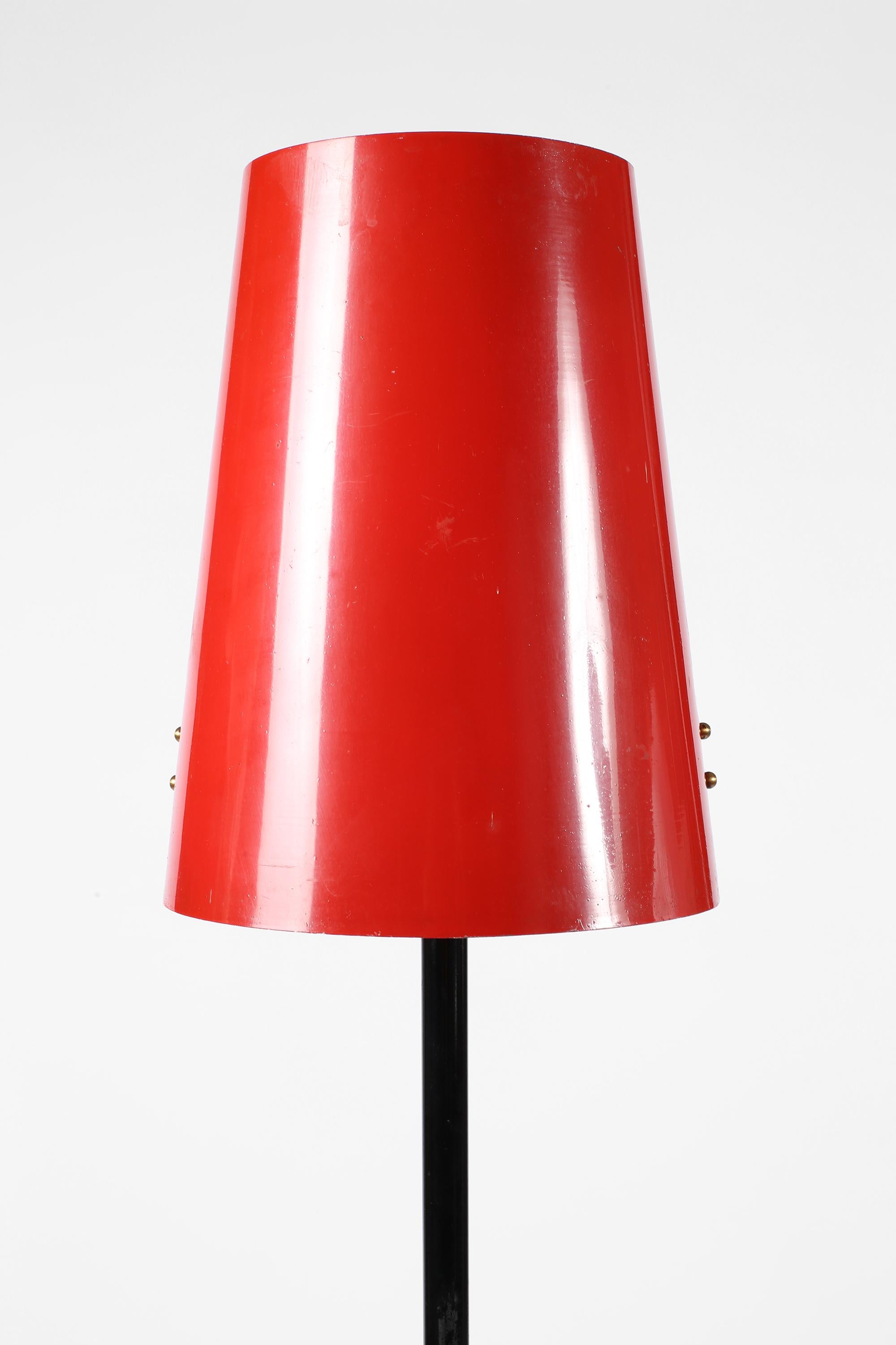 1950s Mid Century Italian Red Floor Lamp For Sale 1