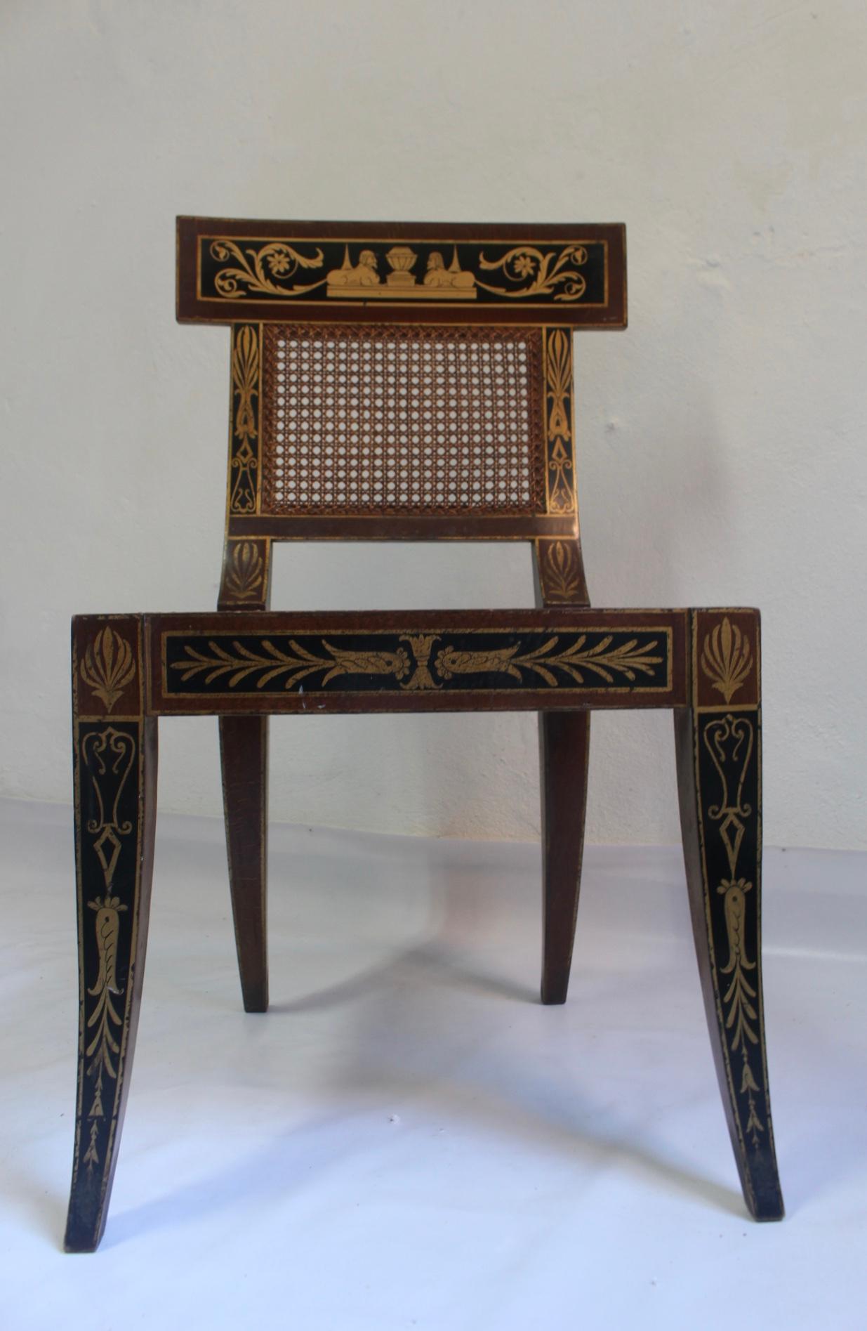 Klismos-Stuhl aus Holz im Mid-Century-Stil nach Benjamin Latrobe, 1950er Jahre (amerikanisch) im Angebot