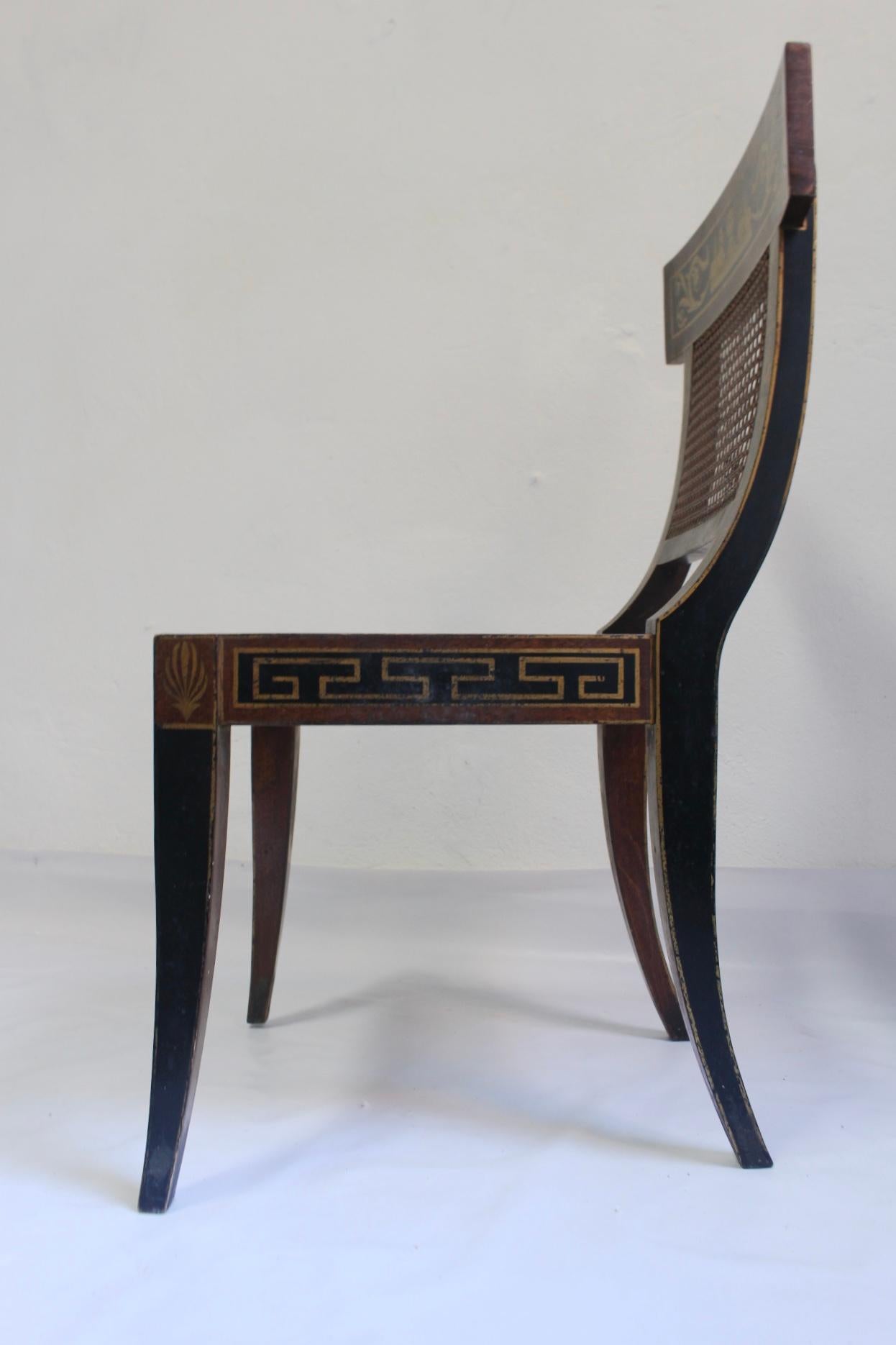 Klismos-Stuhl aus Holz im Mid-Century-Stil nach Benjamin Latrobe, 1950er Jahre (Mitte des 20. Jahrhunderts) im Angebot
