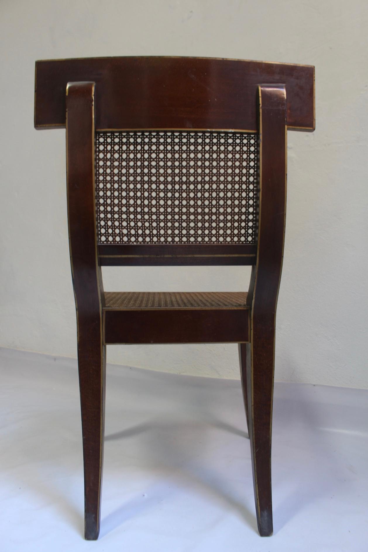 American Midcentury Wood Revival Klismos Chair in the Manner of Benjamin Latrobe, 1950s For Sale