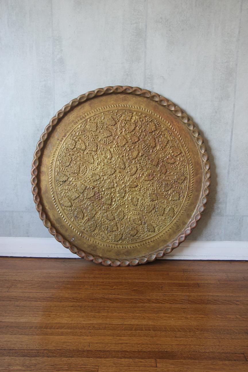 1950s Mid-Century Large Moroccan Tray Coffee Table For Sale 11