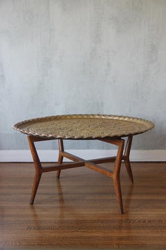 1950s Mid-Century Large Moroccan Tray Coffee Table