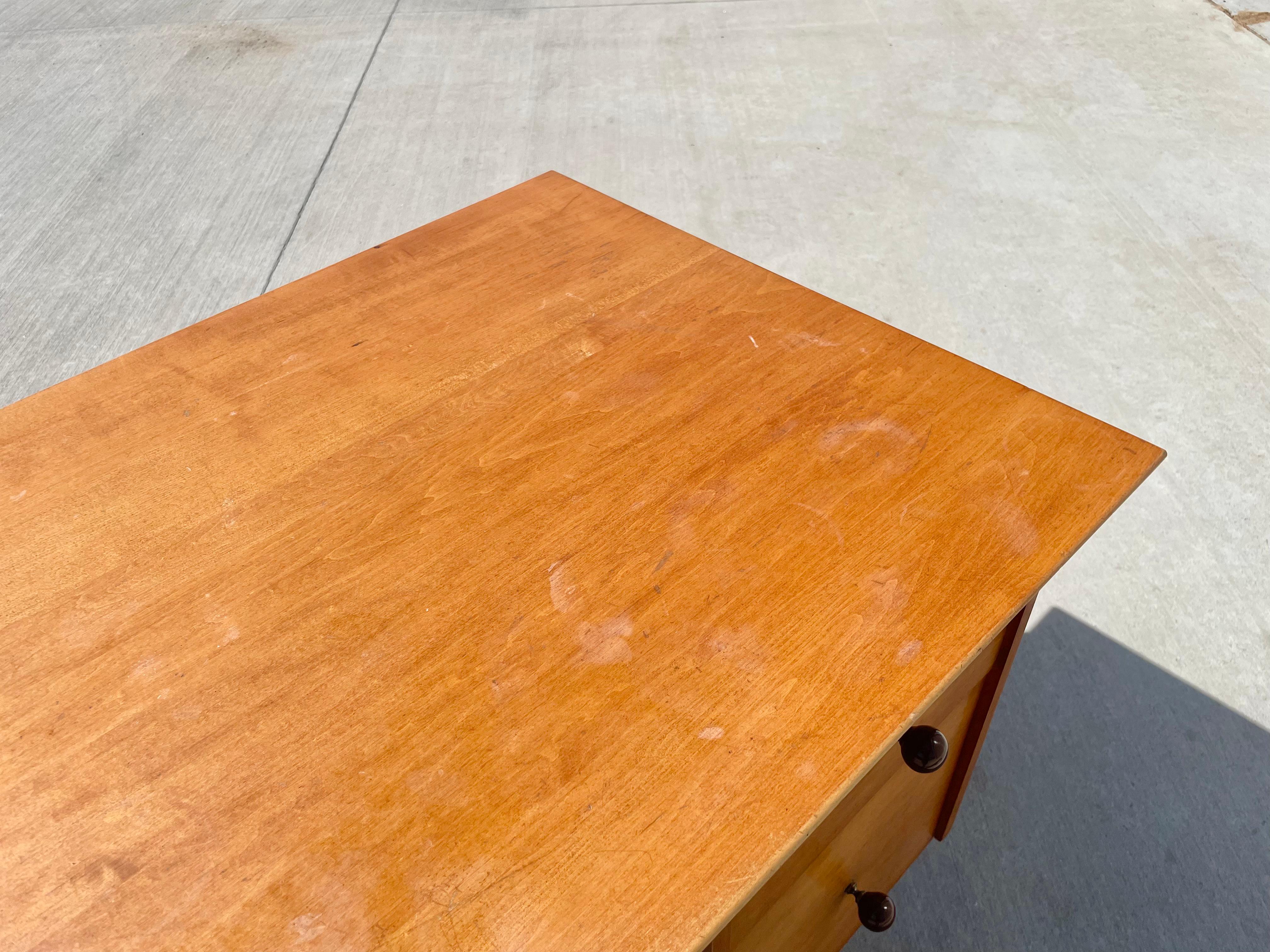 Mid-20th Century 1950s Midcentury Maple Double Pedestal Desk by Paul McCobb