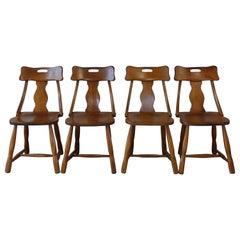 1950s Mid-Century Maple Wood Dining Chairs - Set of 4
