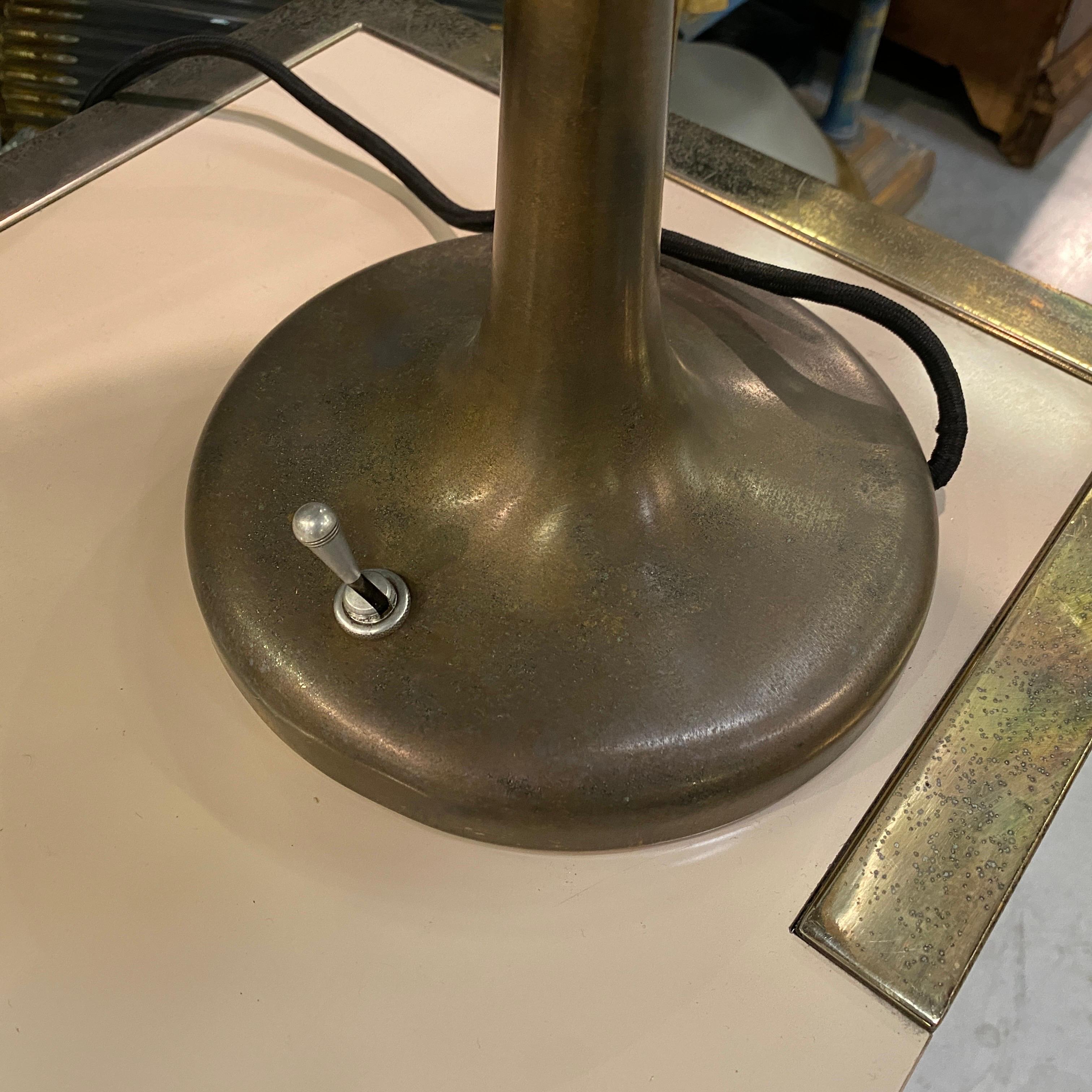 1950s Mid-Century Modern Adjustable Brass Italian Table Lamp by Zerowatt For Sale 1