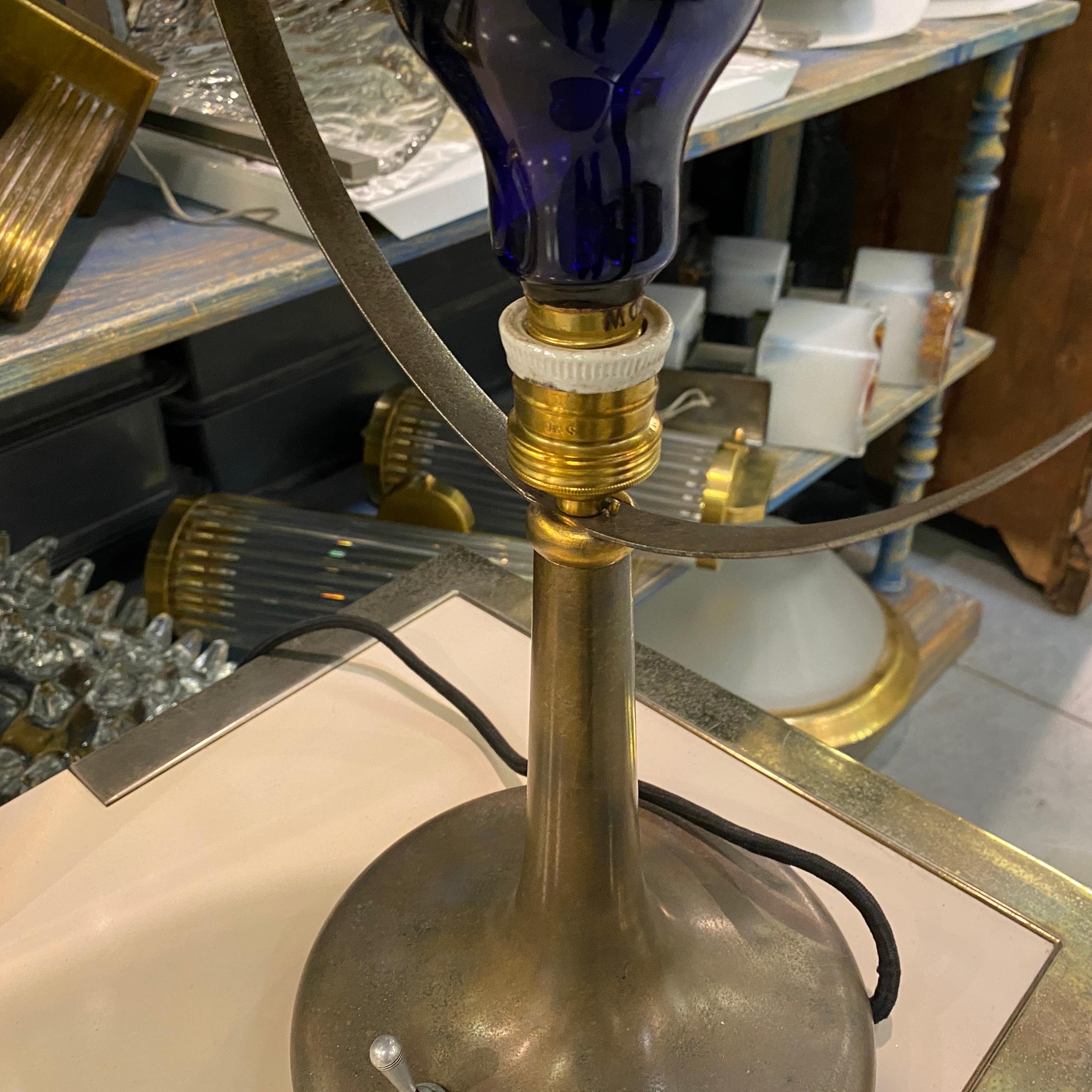 1950s Mid-Century Modern Adjustable Brass Italian Table Lamp by Zerowatt For Sale 2