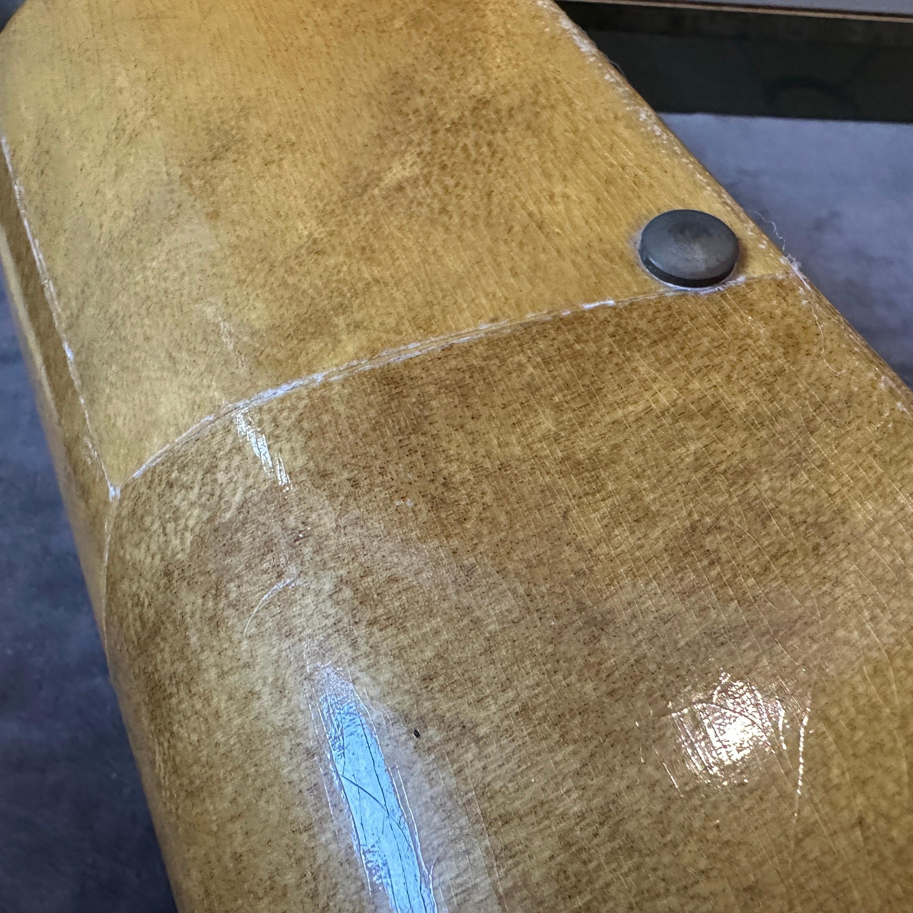 1950s Mid-Century Modern Amber Goatskin and Brass Thermos Carafe by Aldo Tura For Sale 8