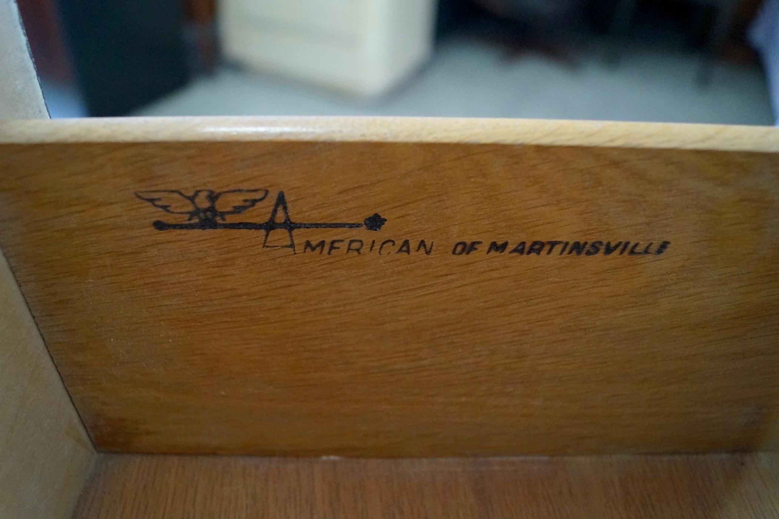 1950's Mid-Century Modern American of Martinsville Highboy Dresser For Sale 9