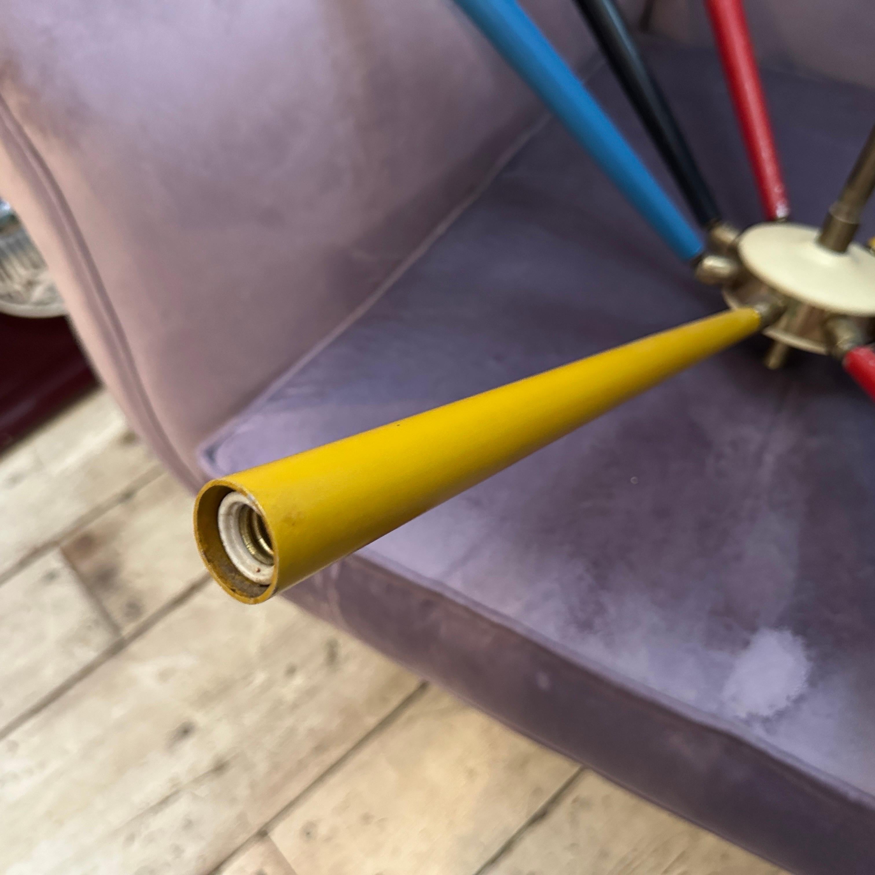 1950er Mid-Century Modern Arredoluce Messing Sputnik Kronleuchter im Angebot 5