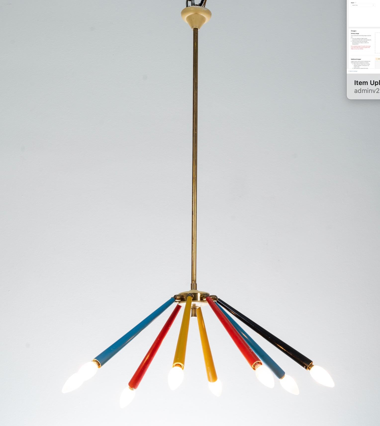 1950er Mid-Century Modern Arredoluce Messing Sputnik Kronleuchter (Italienisch) im Angebot