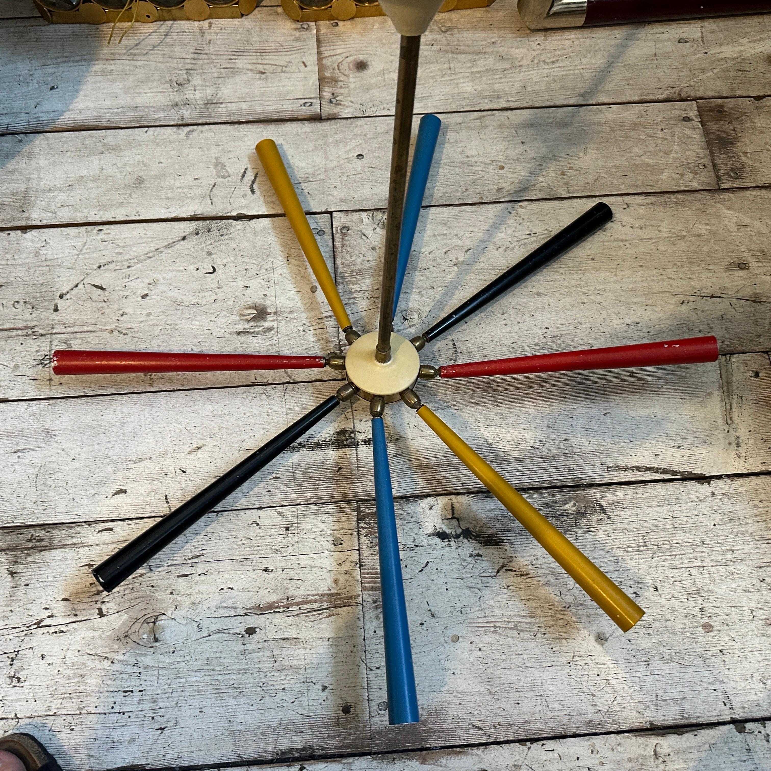 1950er Mid-Century Modern Arredoluce Messing Sputnik Kronleuchter im Angebot 1