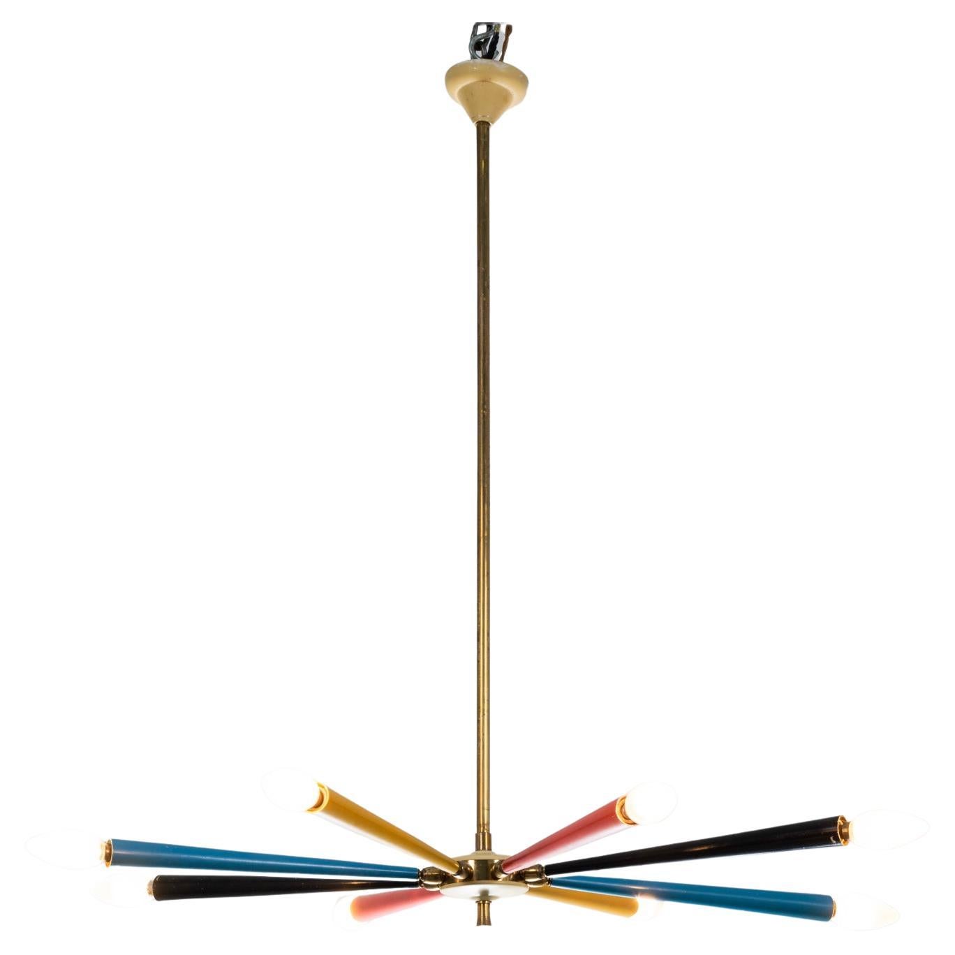 1950er Mid-Century Modern Arredoluce Messing Sputnik Kronleuchter