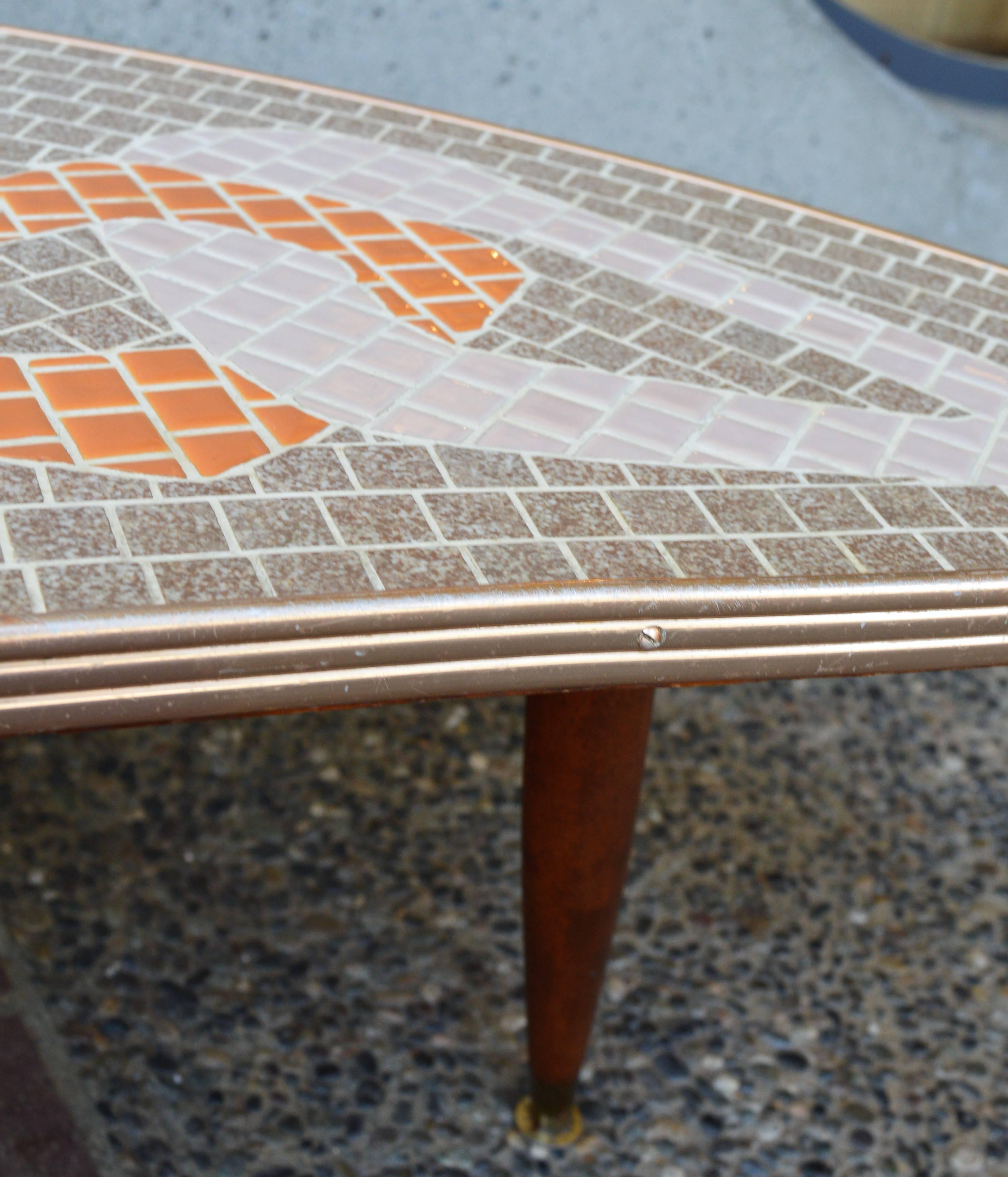 Mid-20th Century 1950s Mid-Century Modern Atomic Era Tile Mosaic Boomerang Coffee Table
