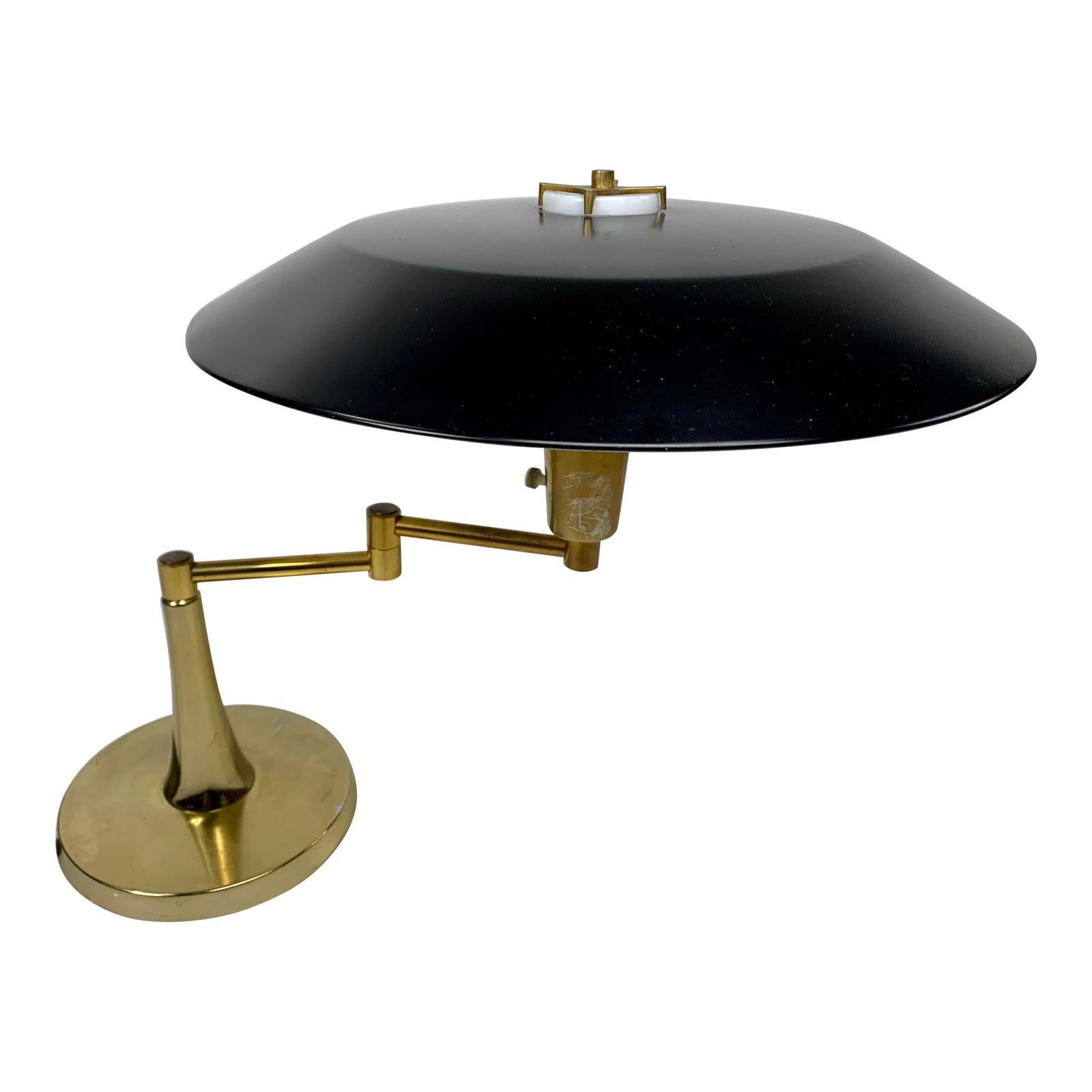 1950s Mid-Century Modern Atomic Saucer Desk Lamp