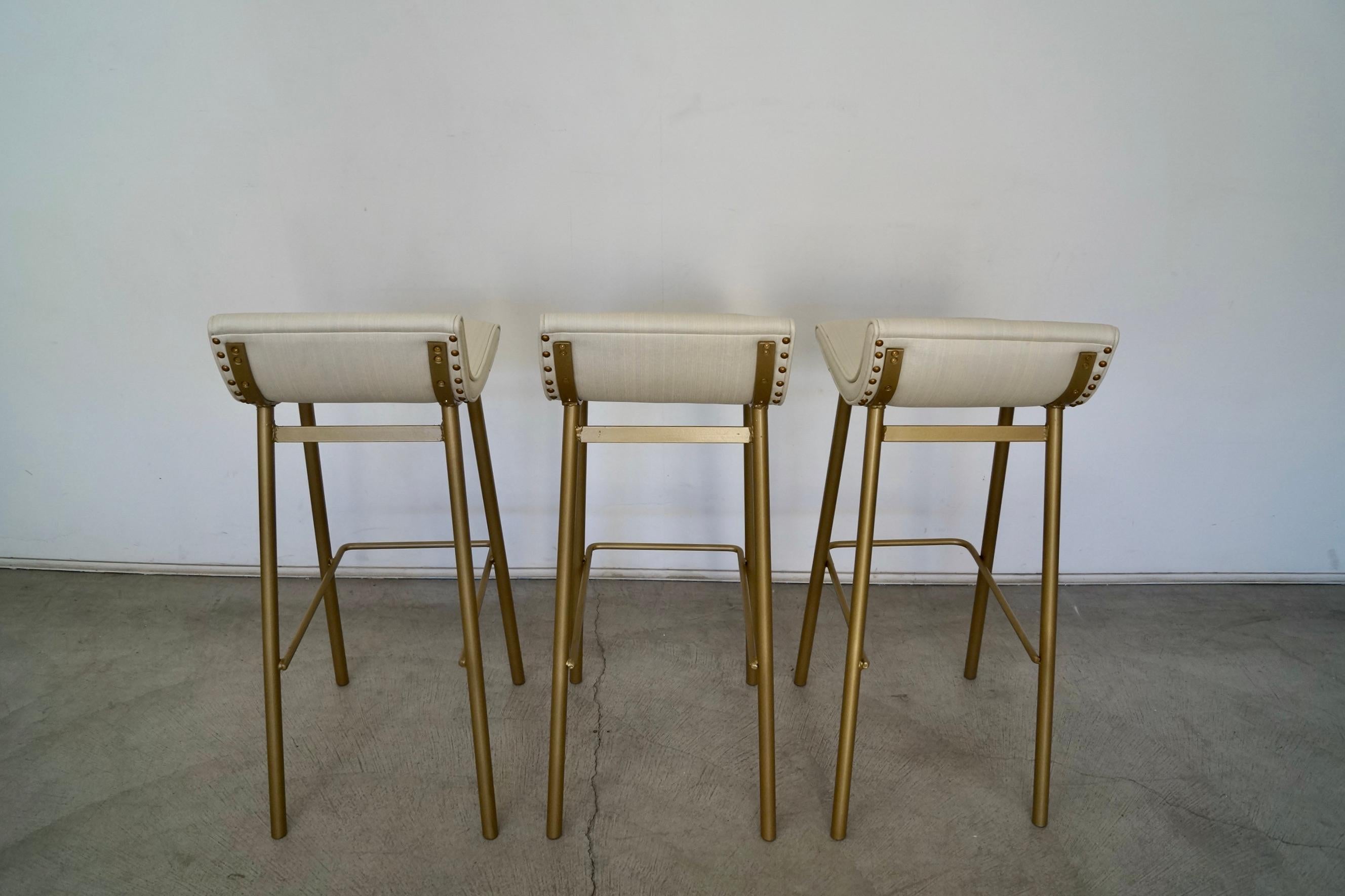 1950's Mid-Century Modern Bar Stools by Vista of California - Set of Three For Sale 4
