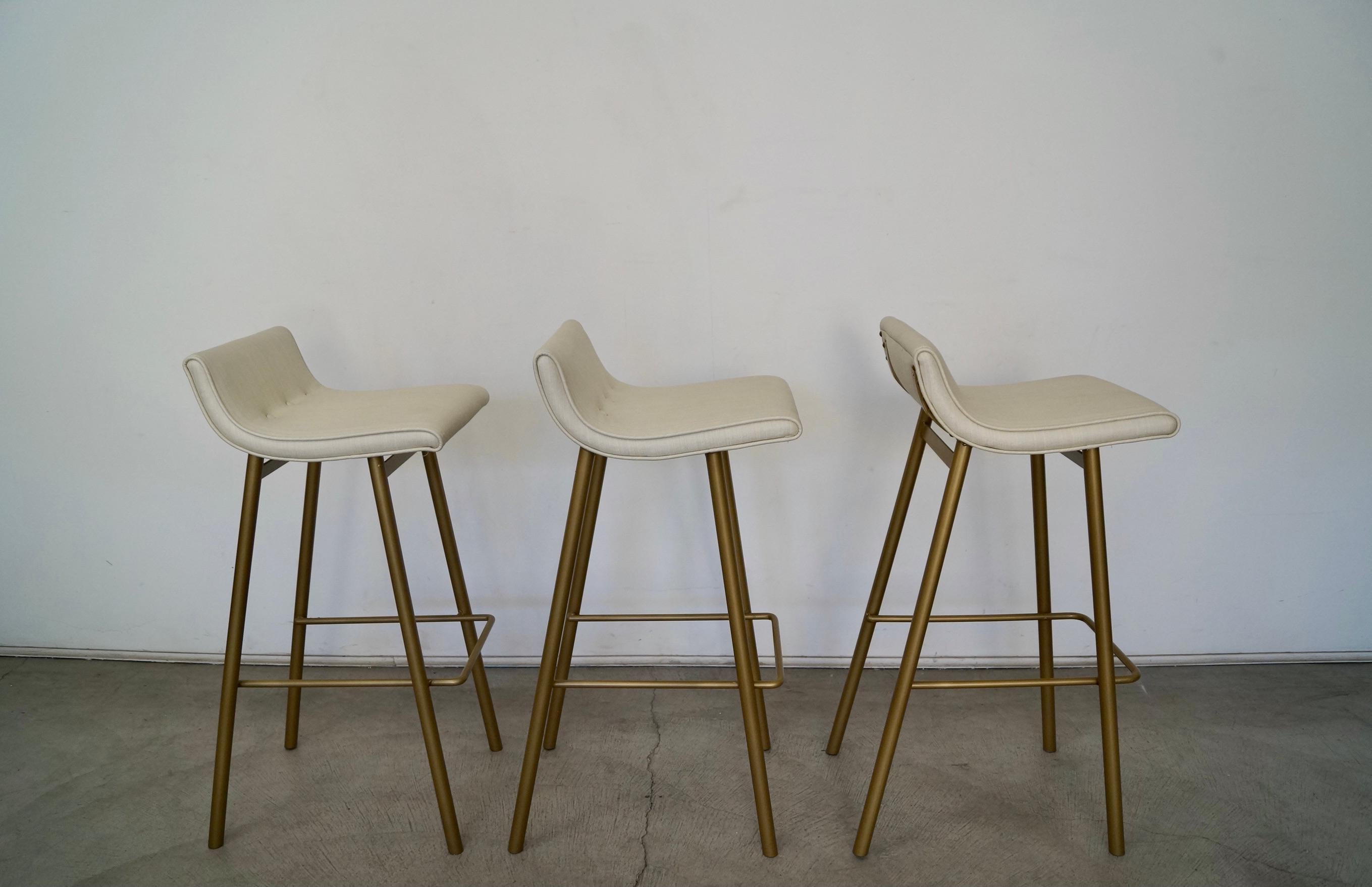 1950's Mid-Century Modern Bar Stools by Vista of California - Set of Three For Sale 5