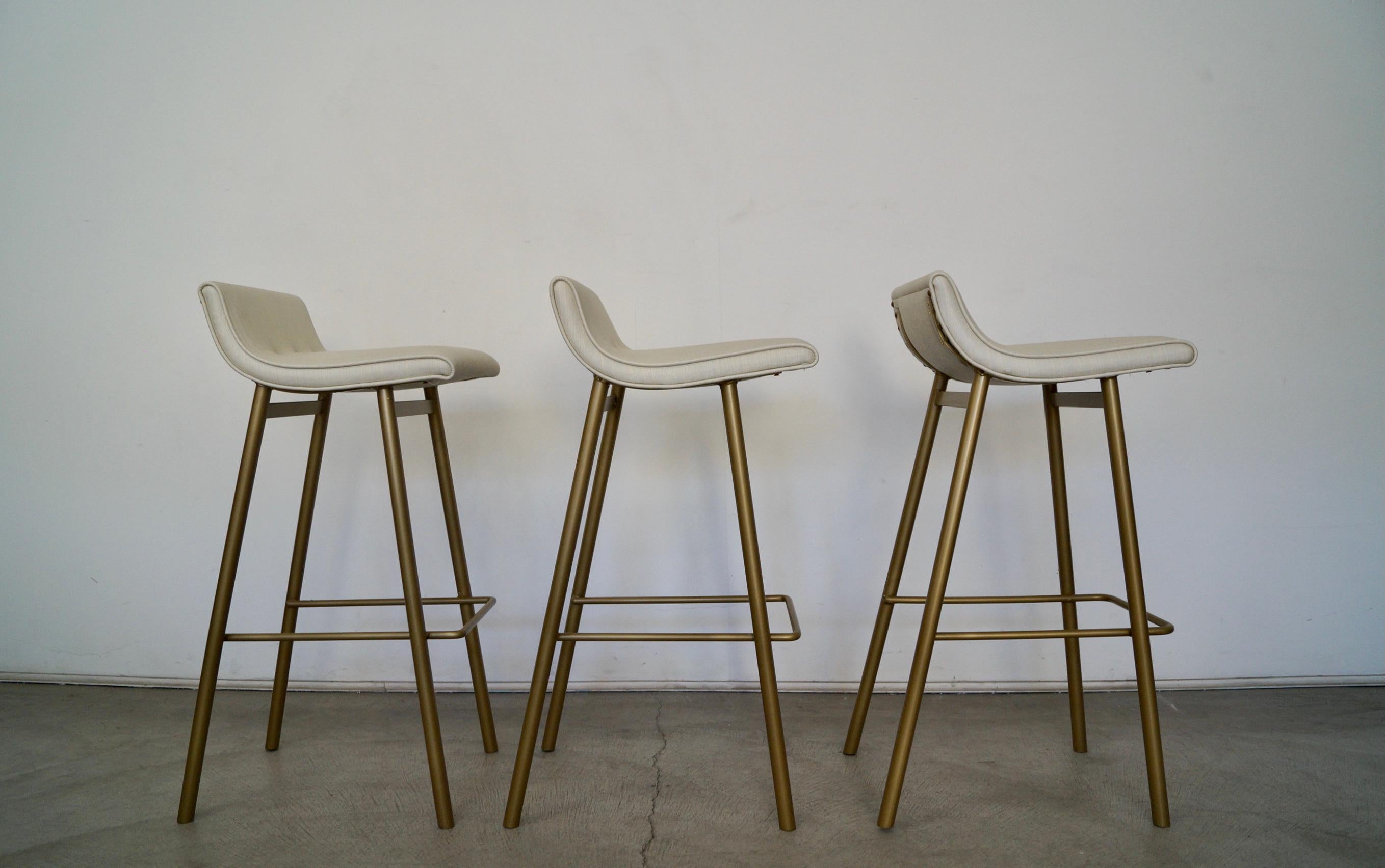 1950's Mid-Century Modern Bar Stools by Vista of California - Set of Three For Sale 6