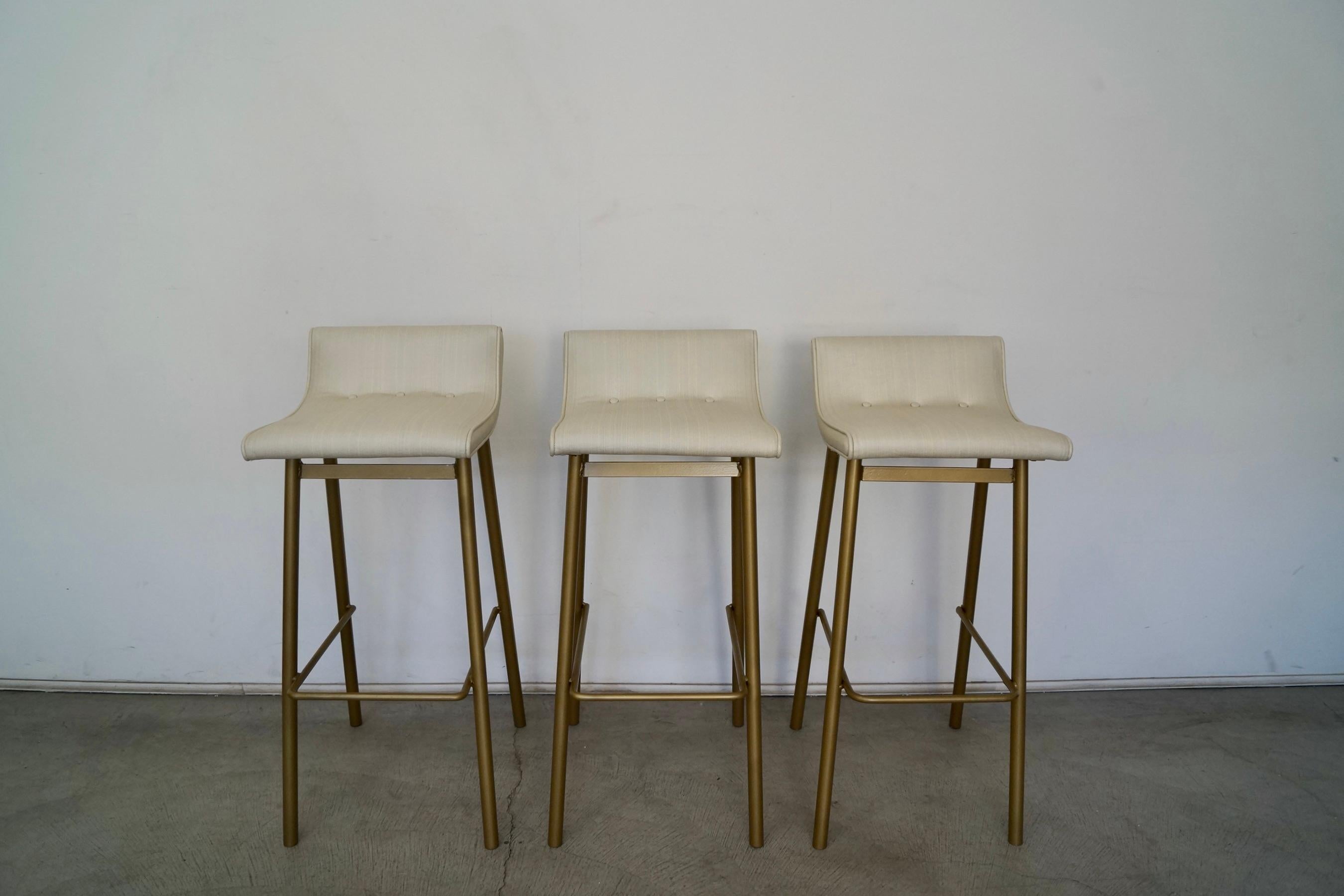 American 1950's Mid-Century Modern Bar Stools by Vista of California - Set of Three For Sale