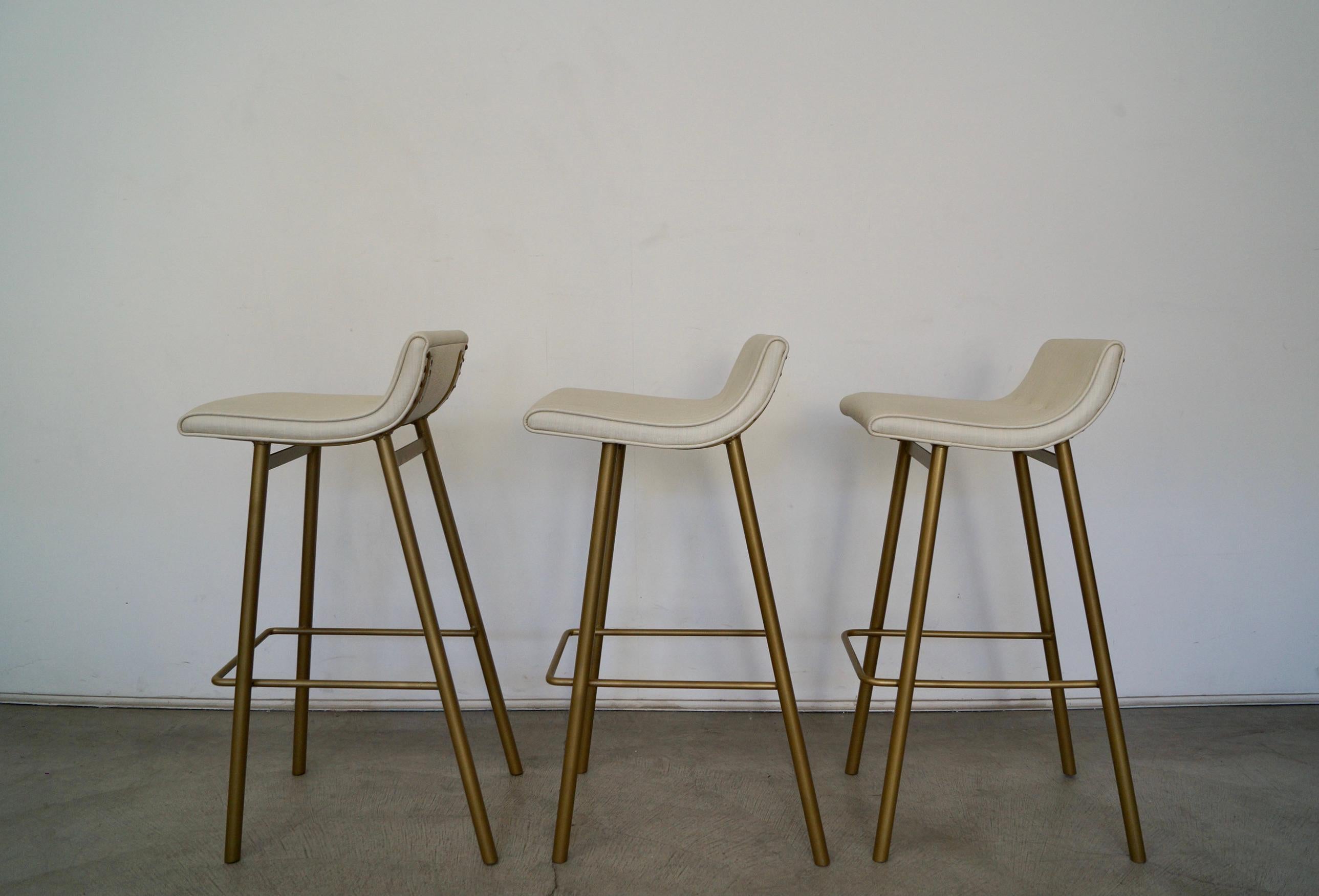 1950's Mid-Century Modern Bar Stools by Vista of California - Set of Three For Sale 1