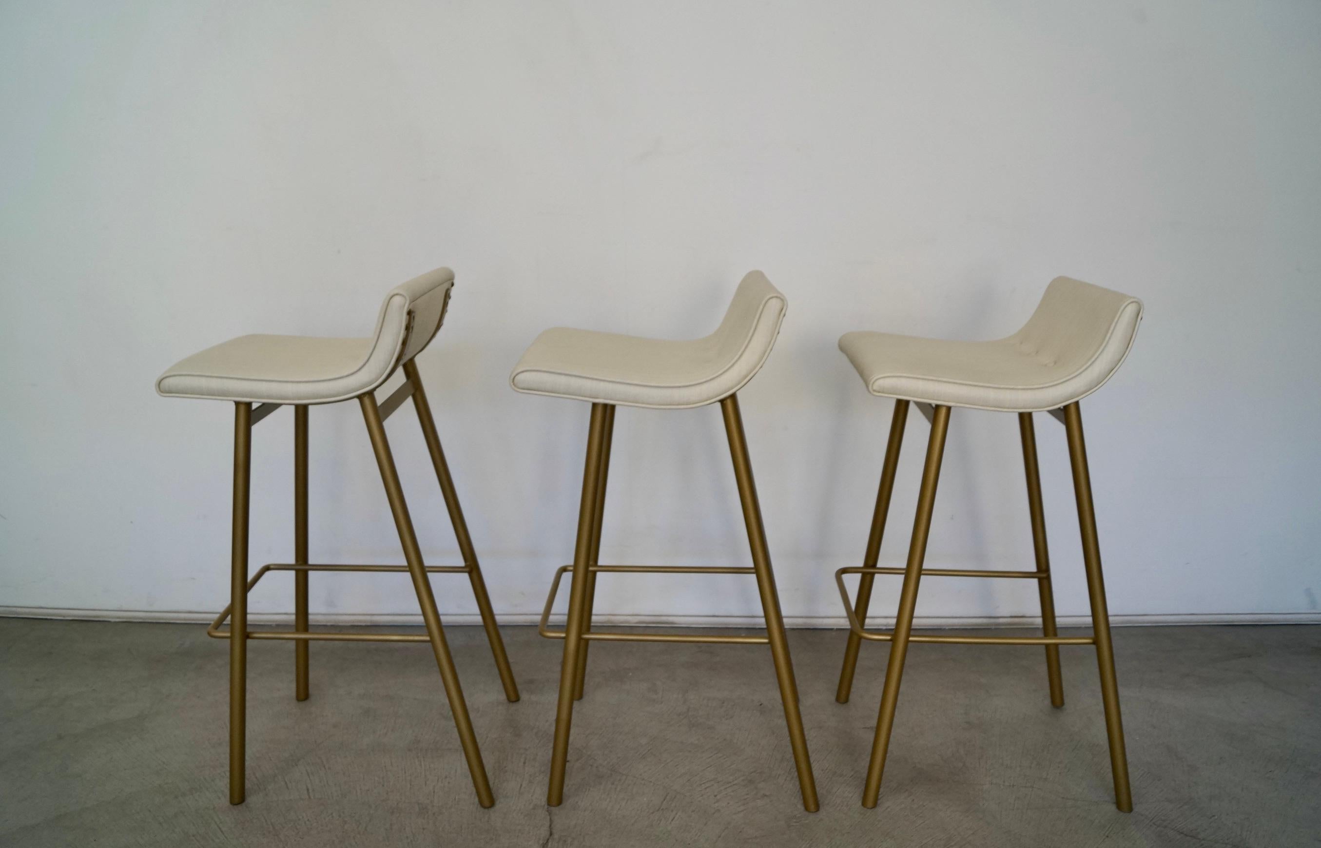 1950's Mid-Century Modern Bar Stools by Vista of California - Set of Three For Sale 2