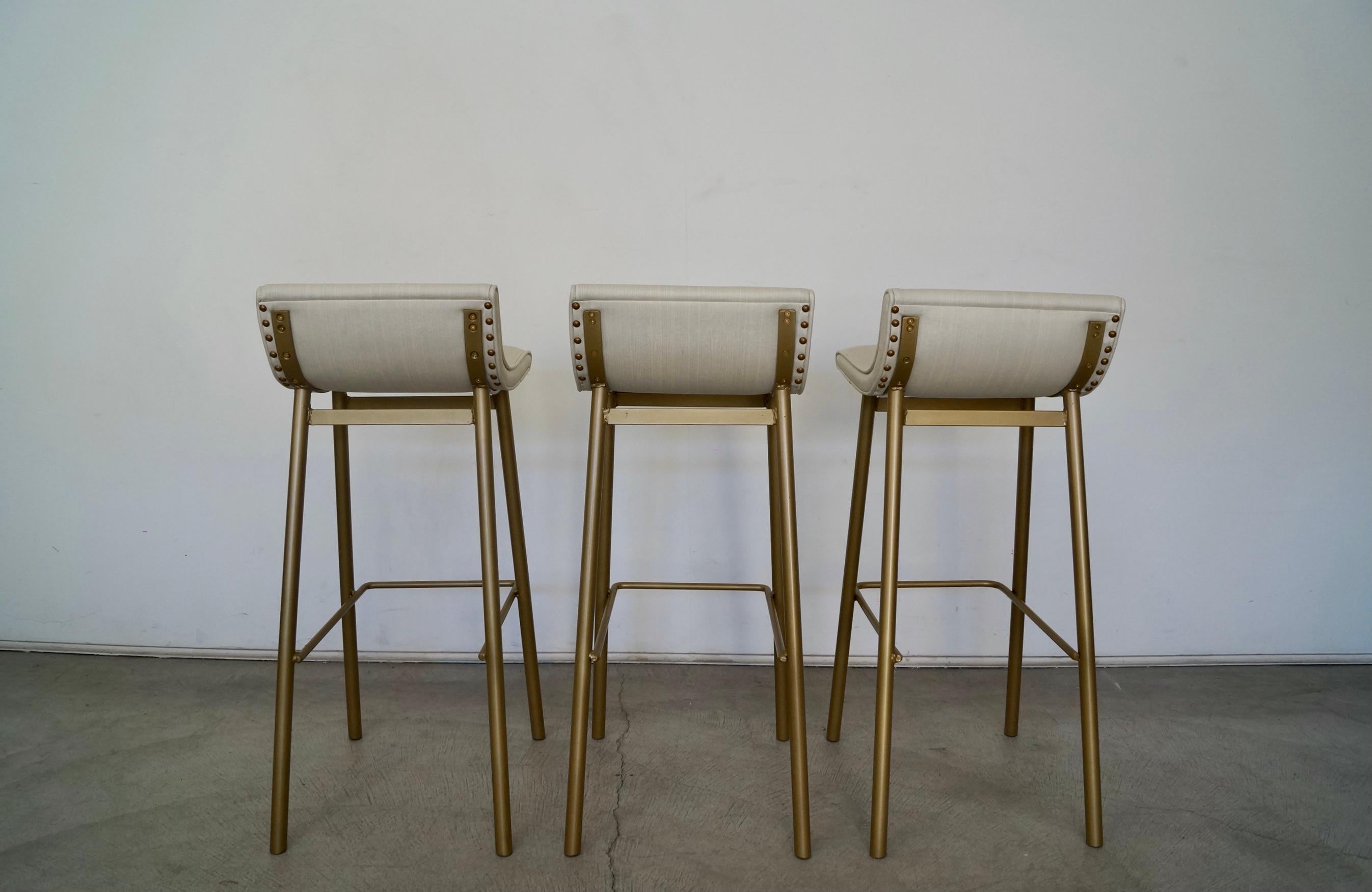 1950's Mid-Century Modern Bar Stools by Vista of California - Set of Three For Sale 3